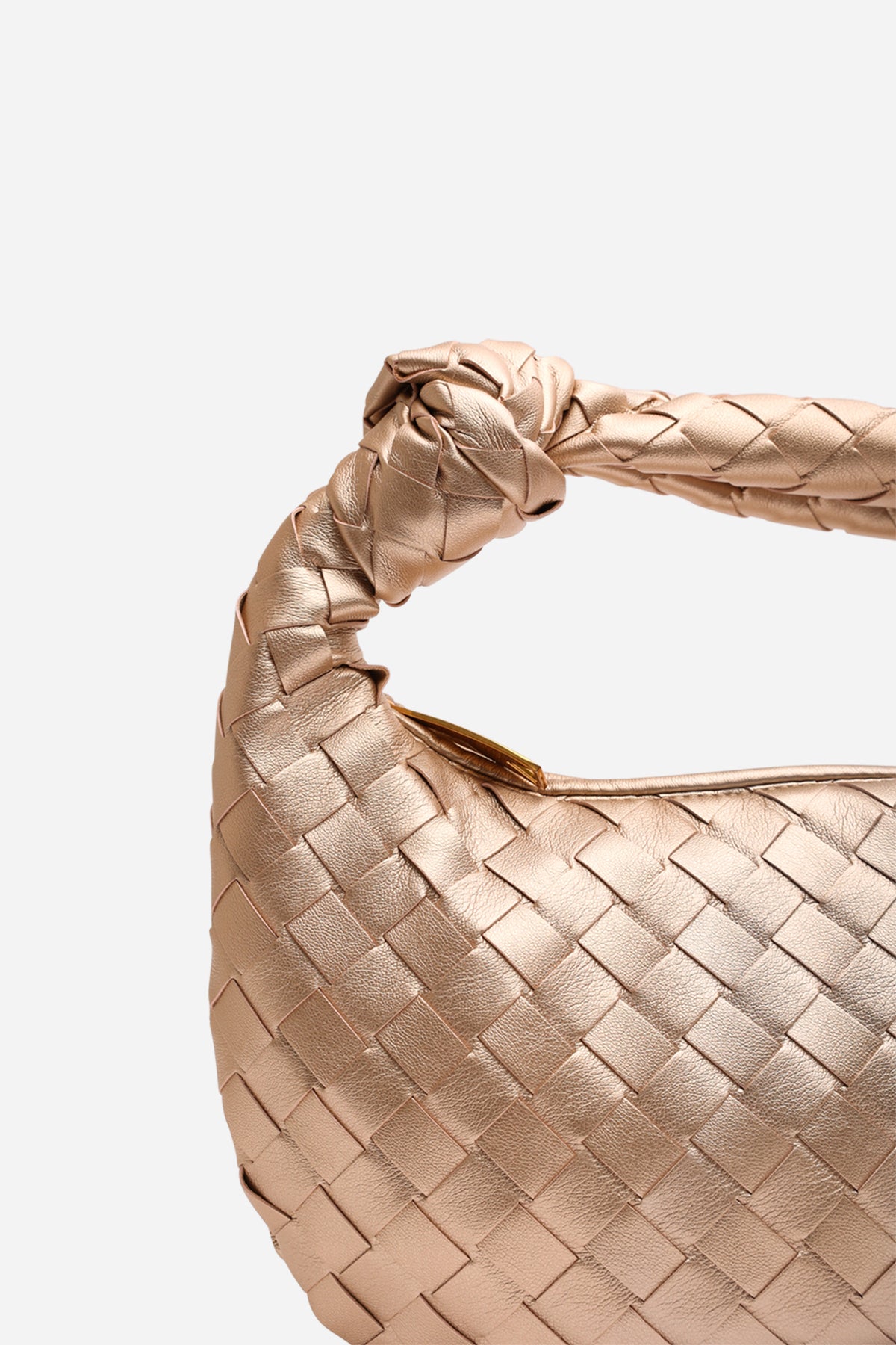 Gold Aura Classic Woven Hobo Bag, Image 4 of 6