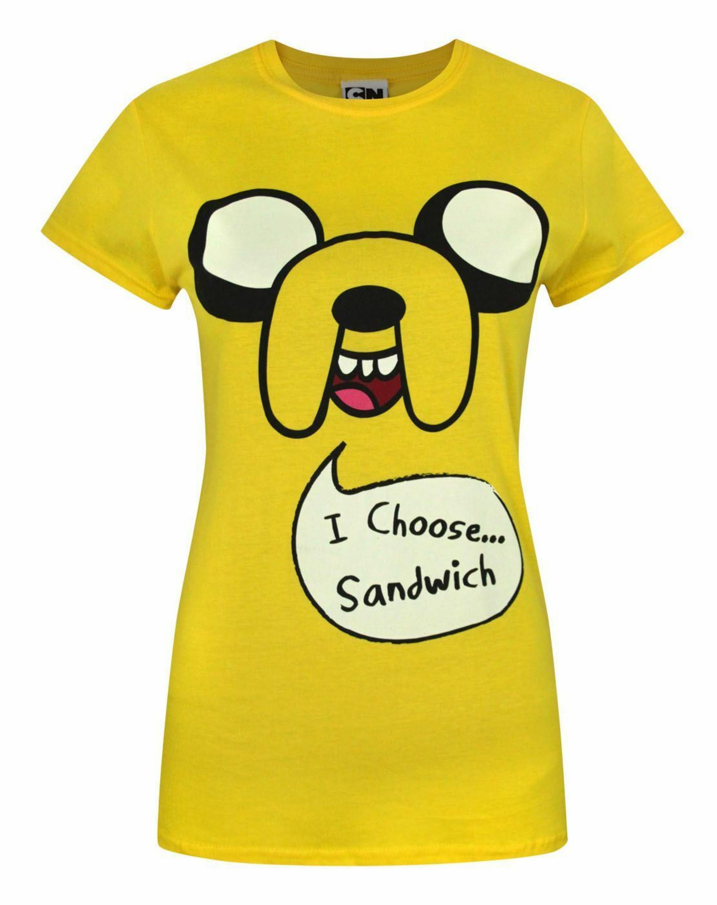 Yellow Adventure Time Jake Choose Sandwich T-Shirt, Image 1 of 4