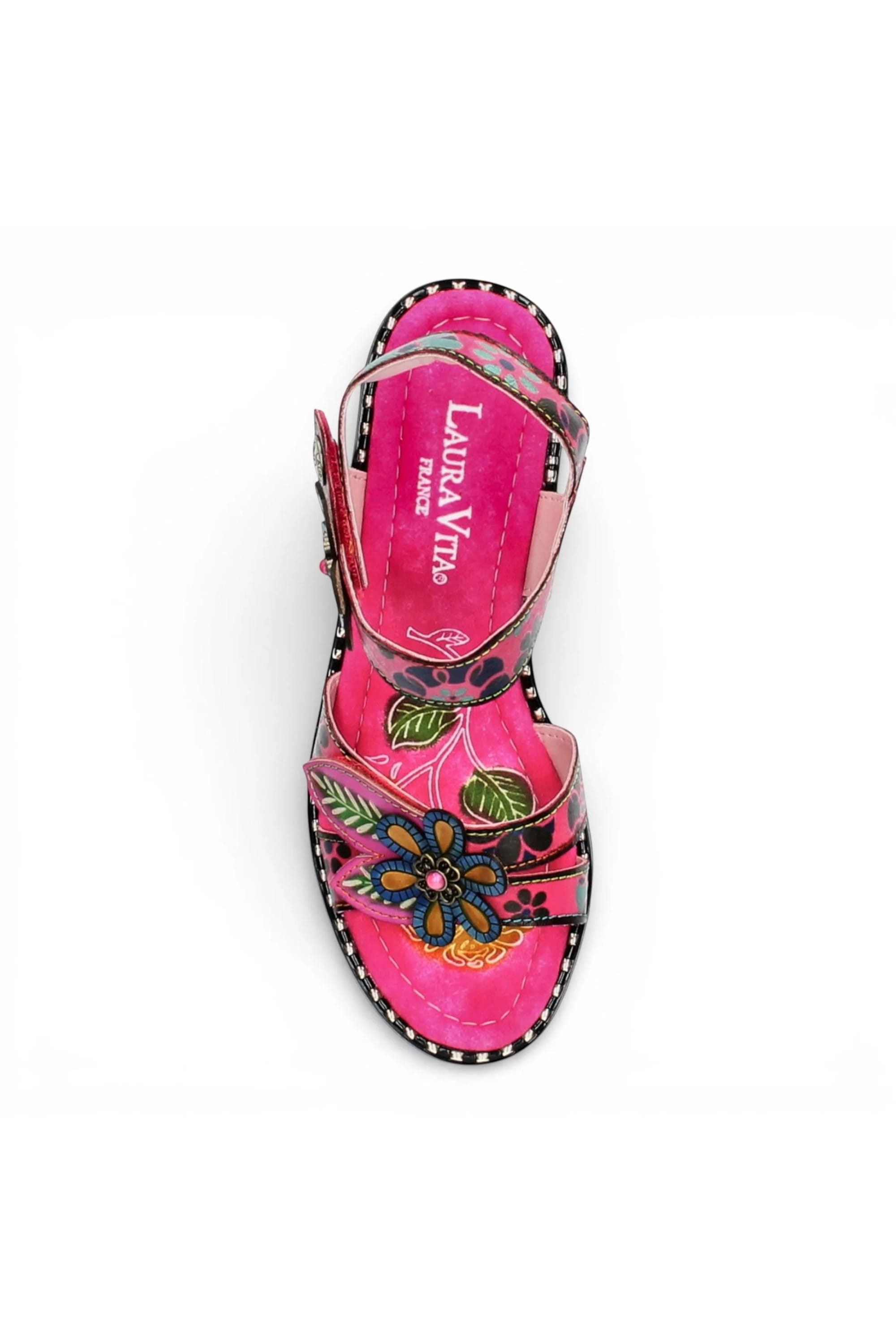 Pink Womens Floral Wedge Espadrille-BALLON-08, Image 7 of 7