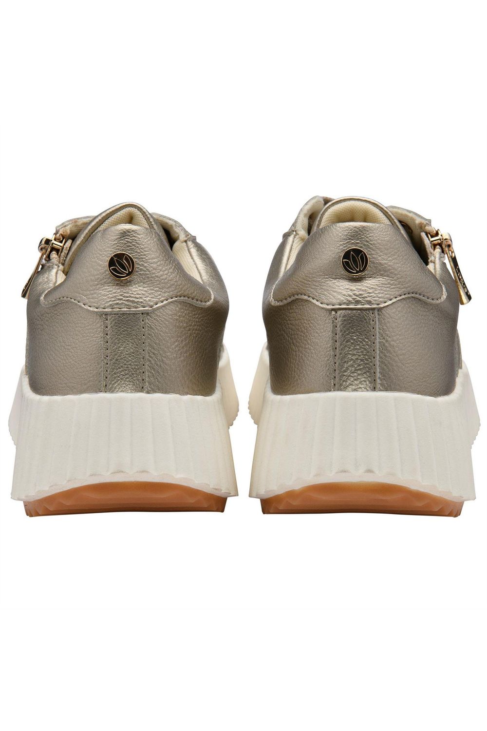 Gold Kora Leather Trainers, Image 2 of 4