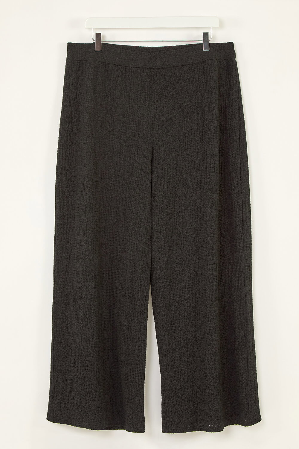 Roman Curve Women's Black Textured Stretch Trousers Size 22-24