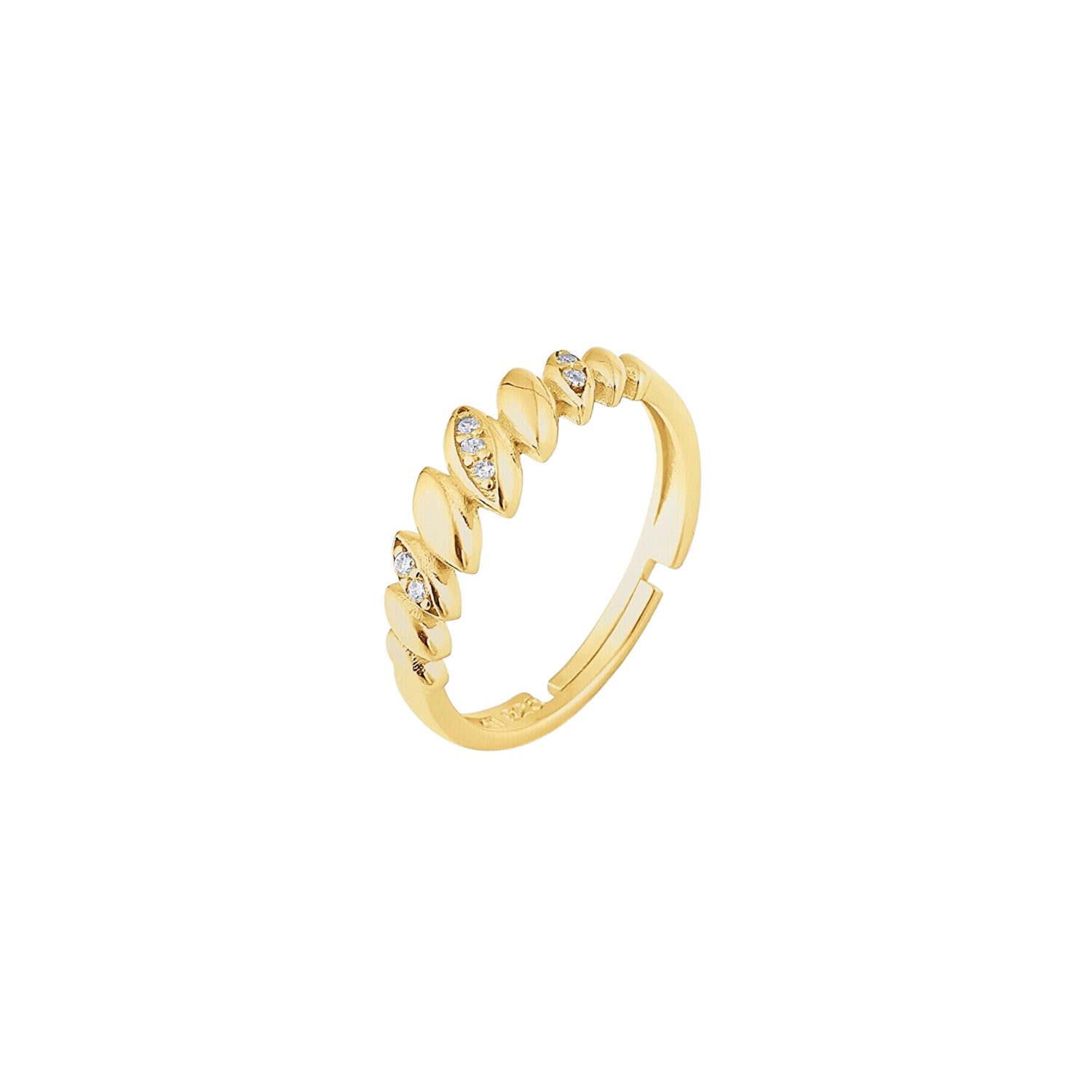 Gold Spero Gold Lined Stones Marquise Sterling Silver Ring, Image 1 of 4