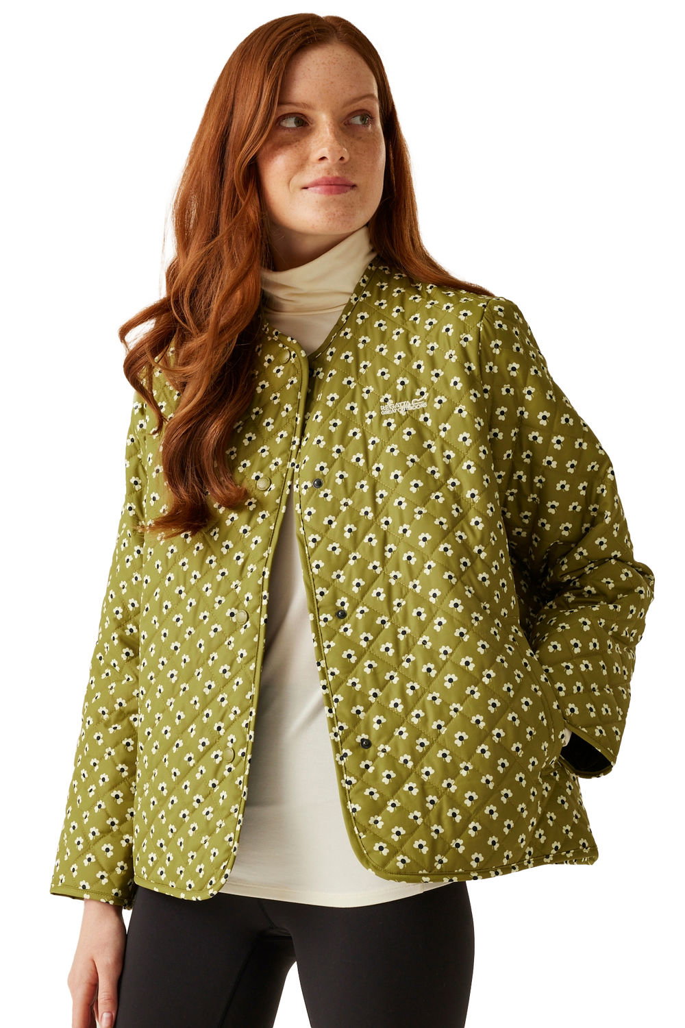 Green Orla Kiely Daisy Quilted Jacket, Image 3 of 4