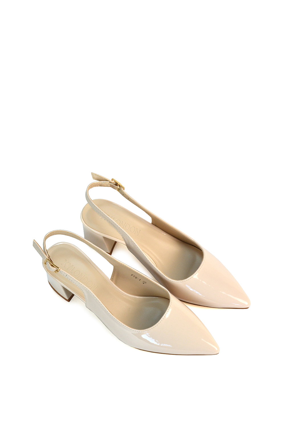 Beige 'Devon' Court Shoe Block Heels With Slingback, Image 4 of 6