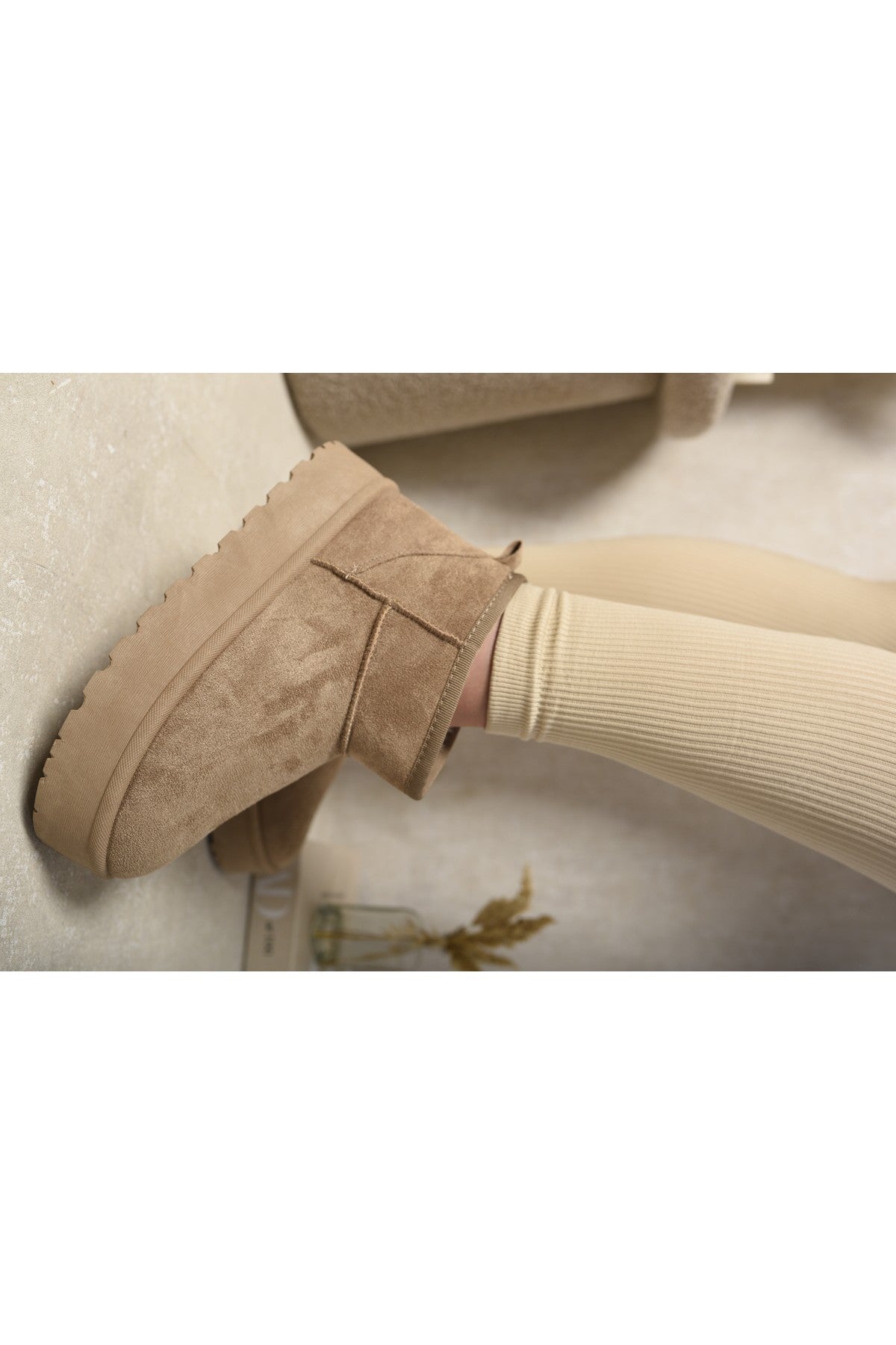 Camel Jazlyn Faux Fur Lined Ankle Platform Mini Boots, Image 6 of 8