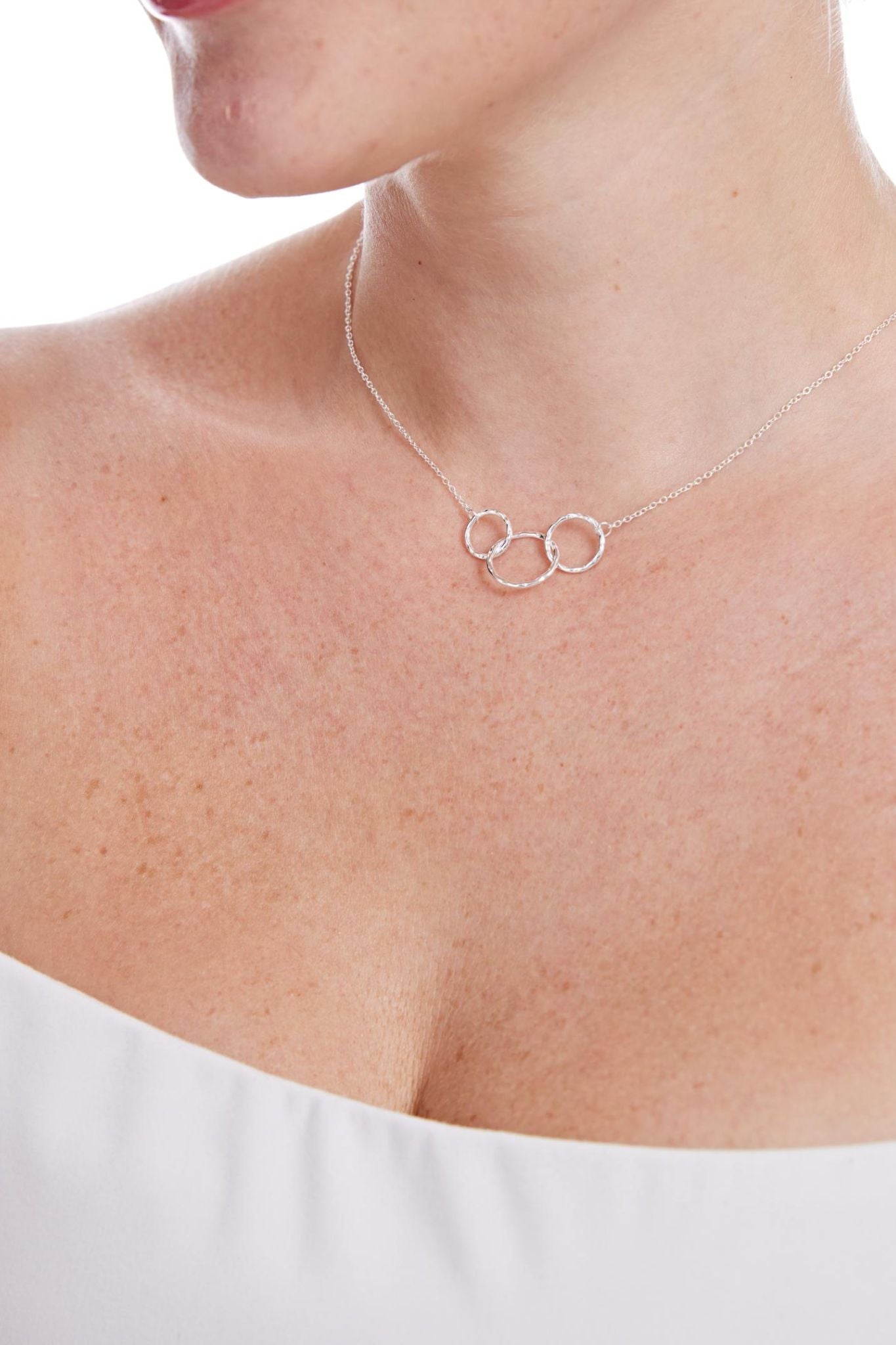 Silver Sterling Silver Three Circles Necklace, Image 2 of 3