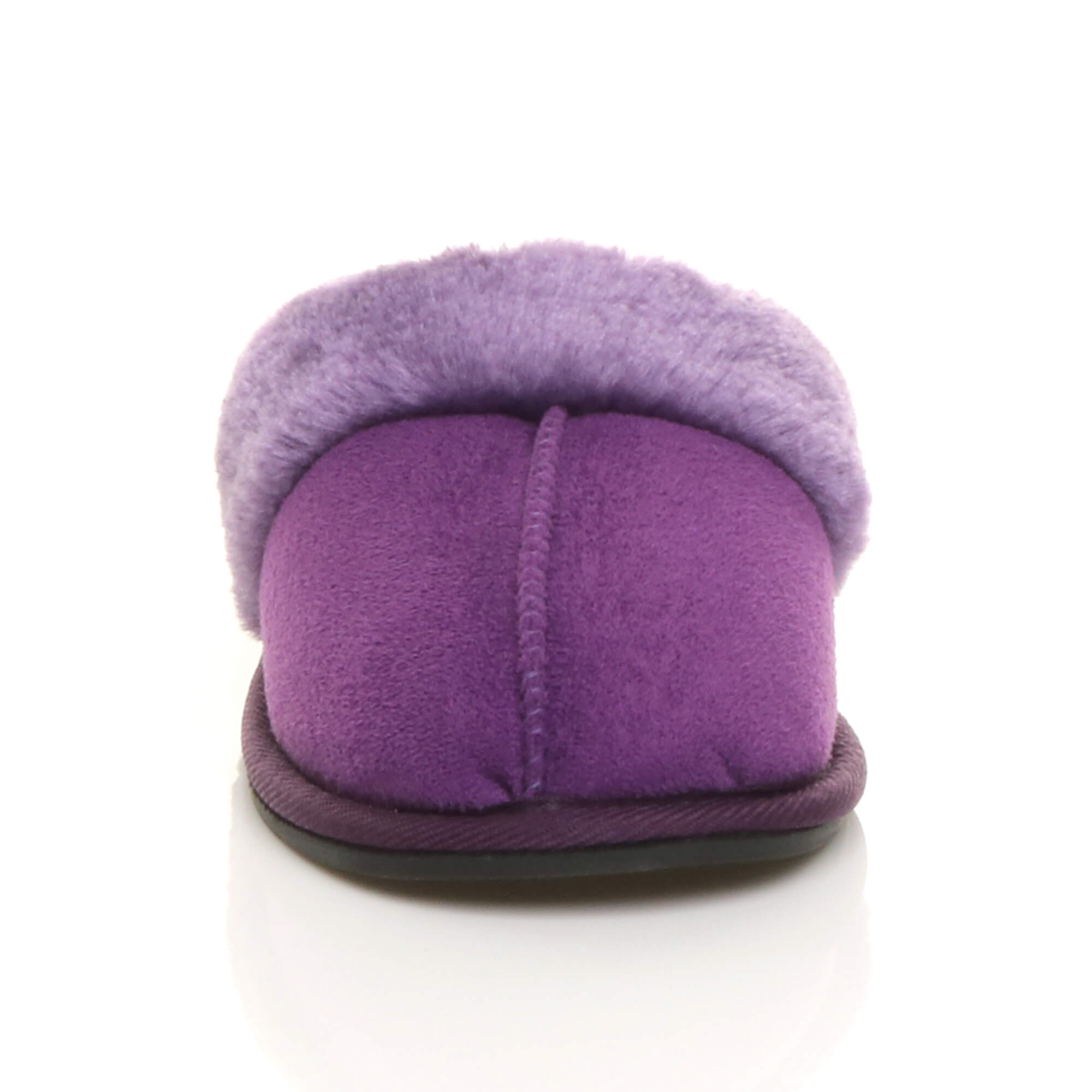 Purple AJVANI Purple Faux Fur Lined Mules Slippers, Image 5 of 5