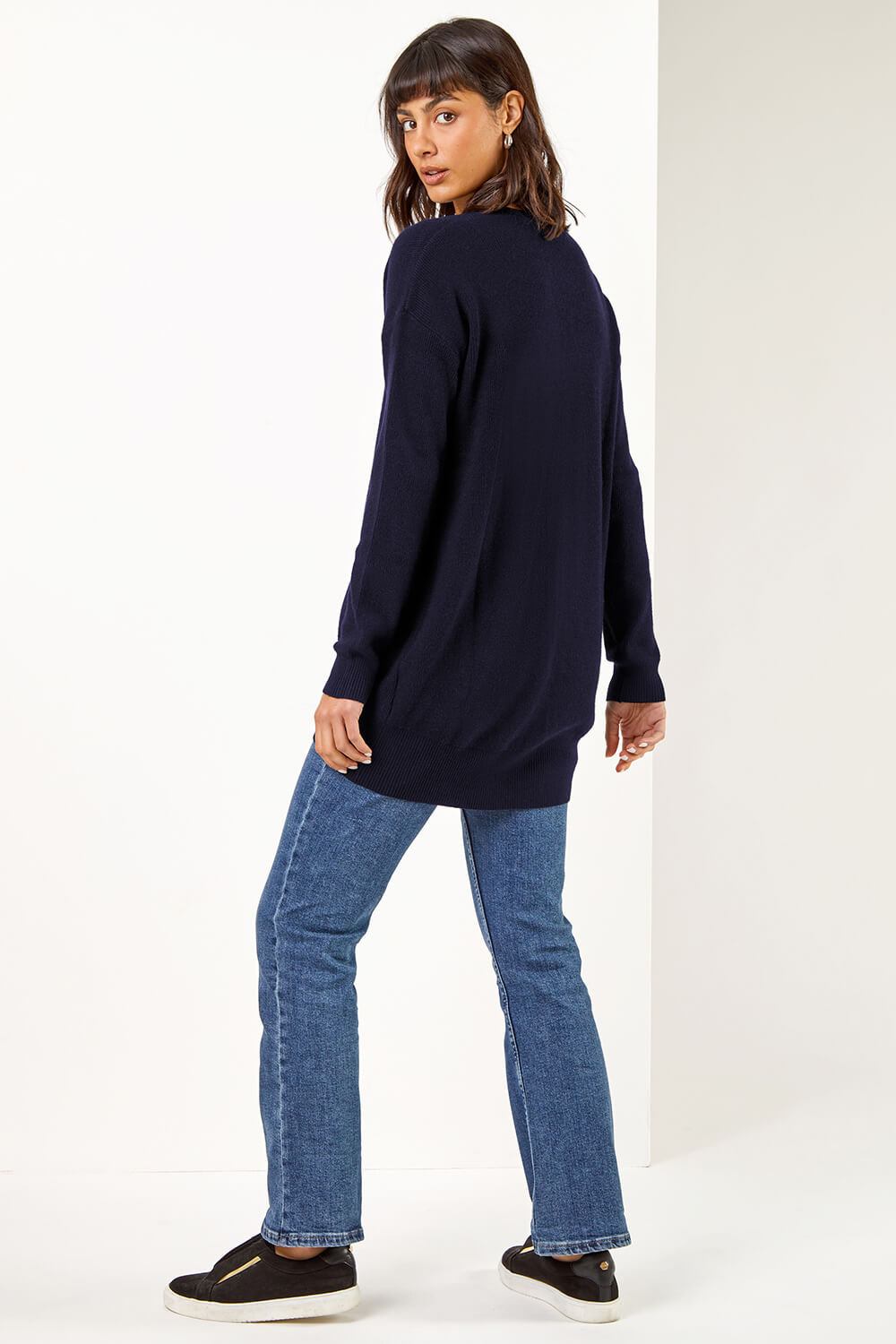  Longline Buttoned Cardigan, Image 3 of 5