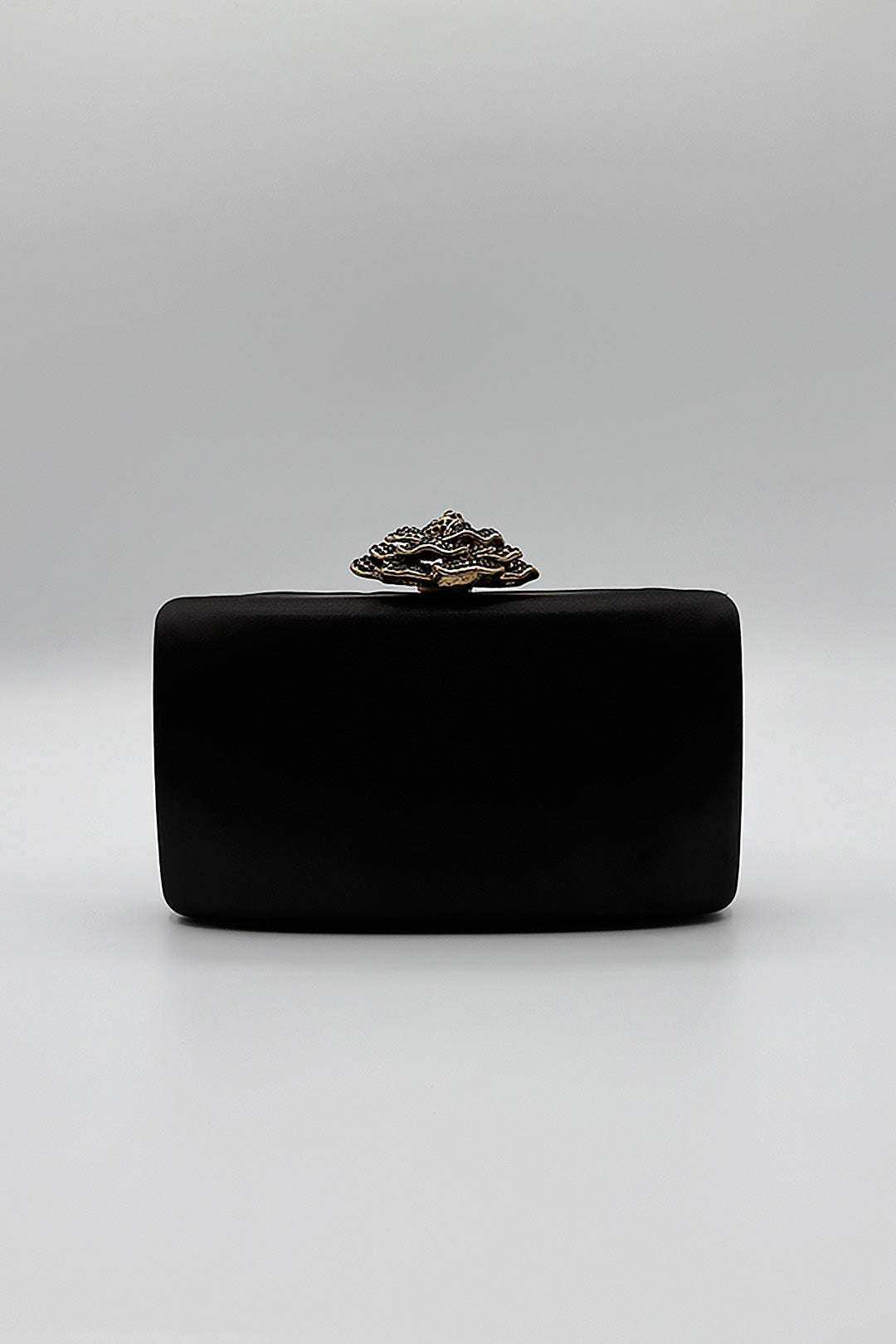 Pink Satin Clutch Bag With Rose Jewel