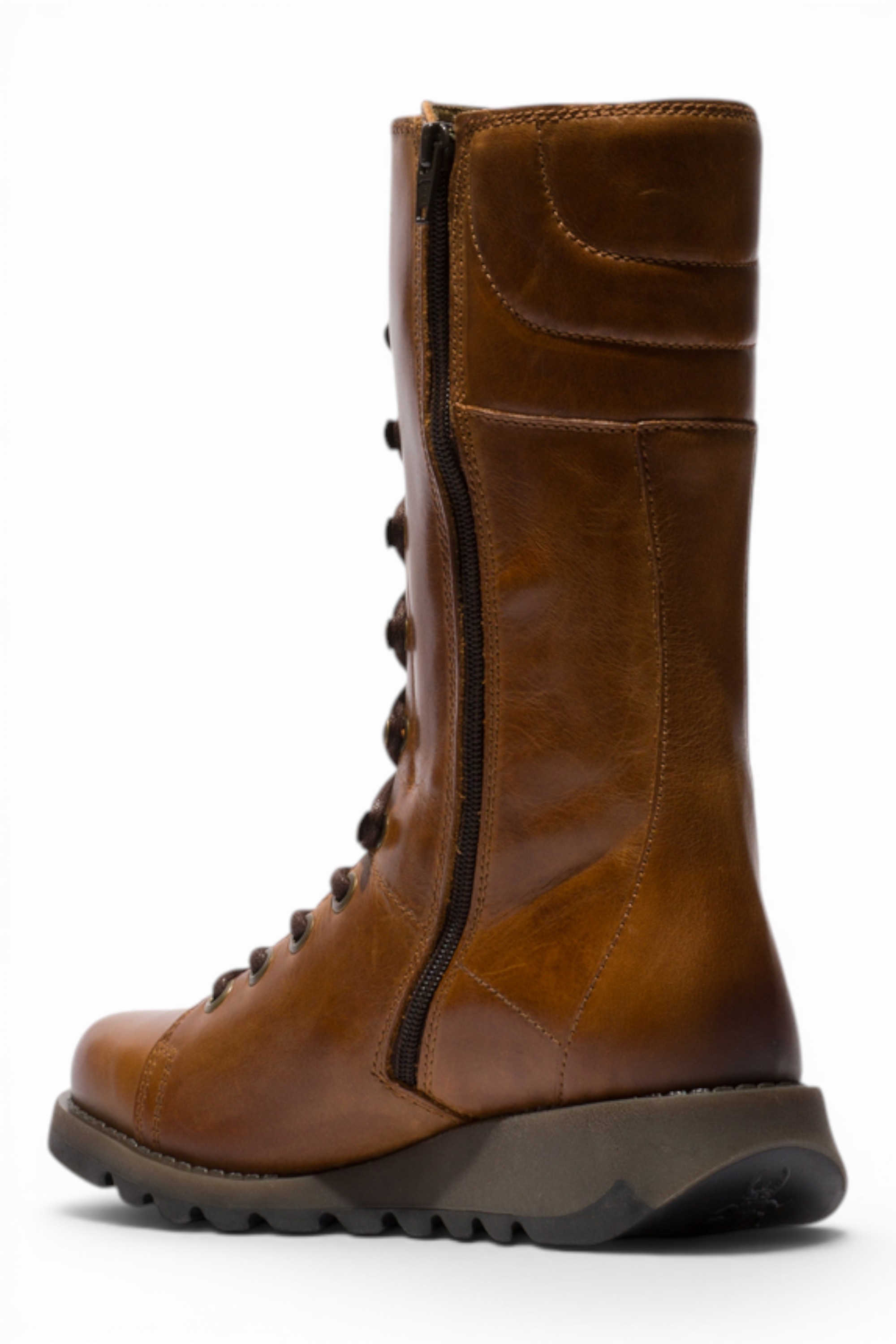 Brown Womens Leather Ankle Boots-STER760, Image 4 of 5