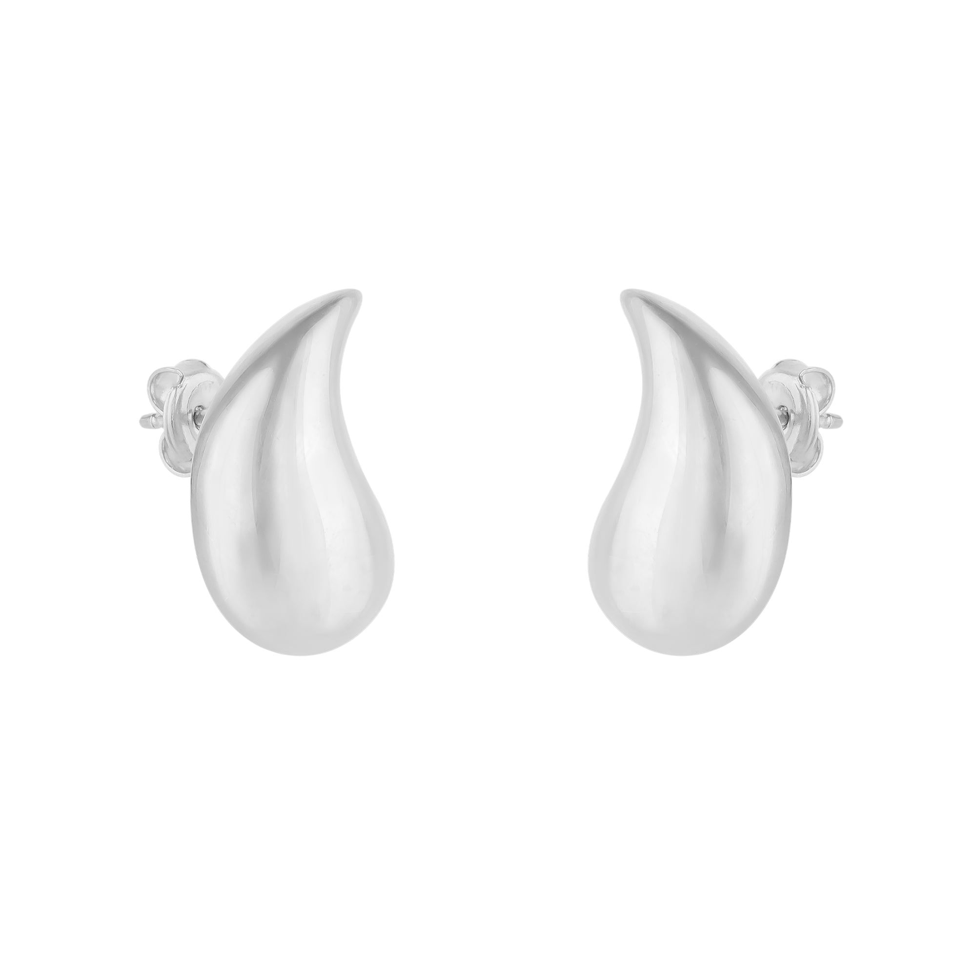Silver Pear Teardrop Earrings in Sterling Silver, Image 1 of 1