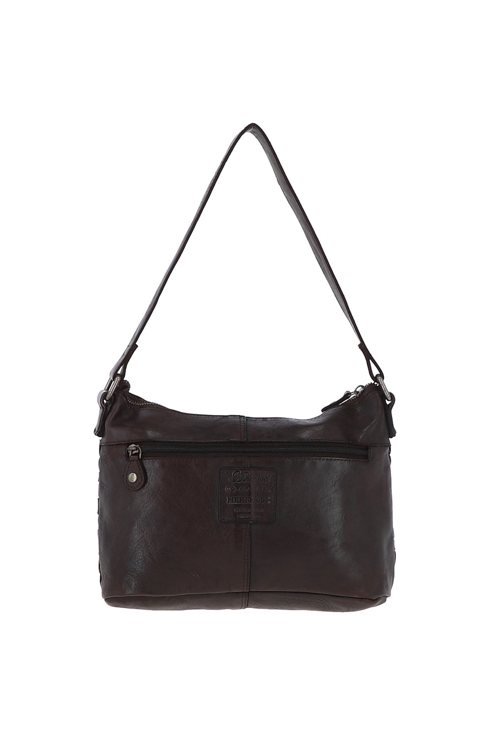Dark Brown Ashwood Leather Dark Brown 'Incanto Infinito' Vintage Woven Leather Shoulder Bag, Image 3 of 3