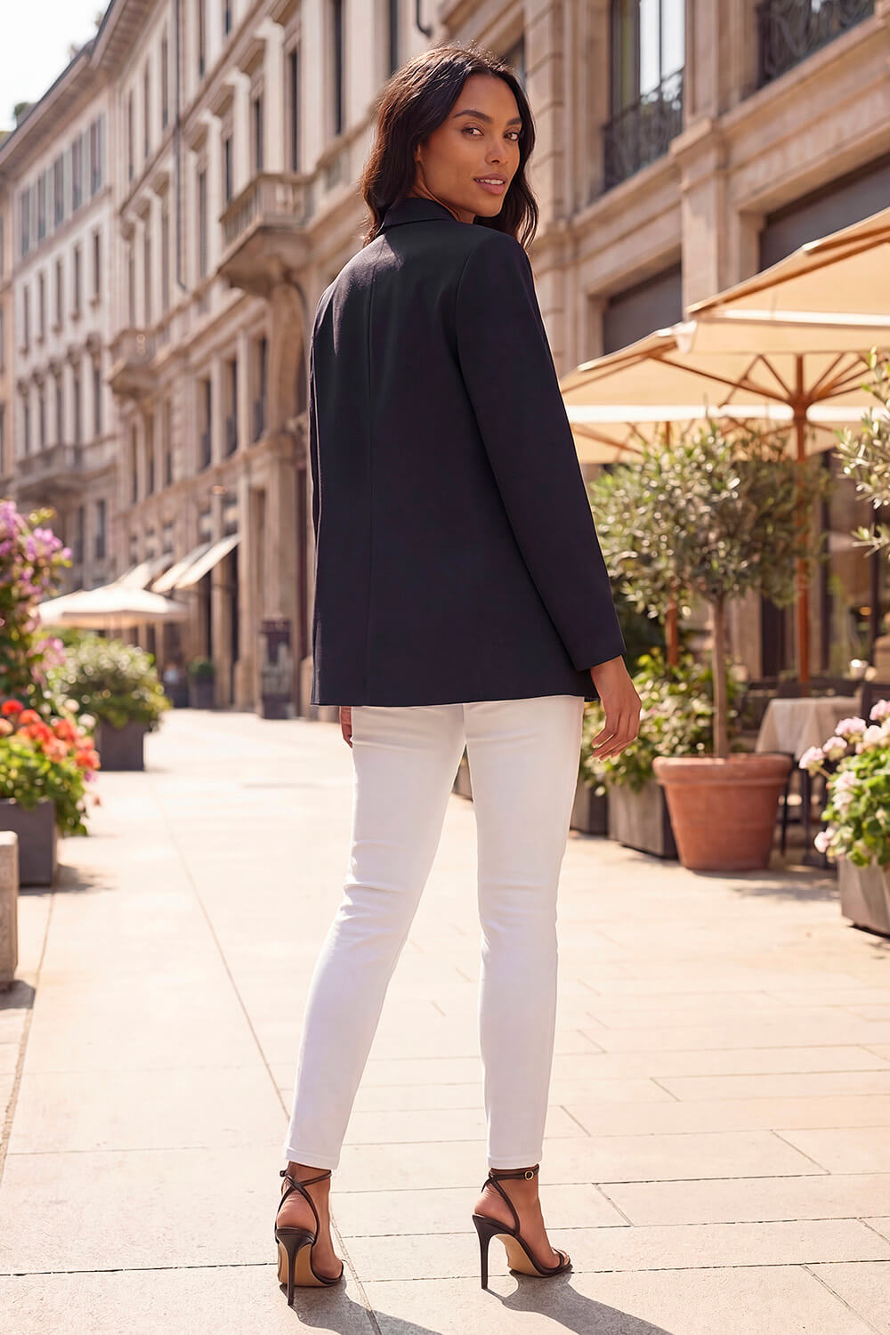 Black Premium Stretch Ponte Blazer, Image 4 of 4
