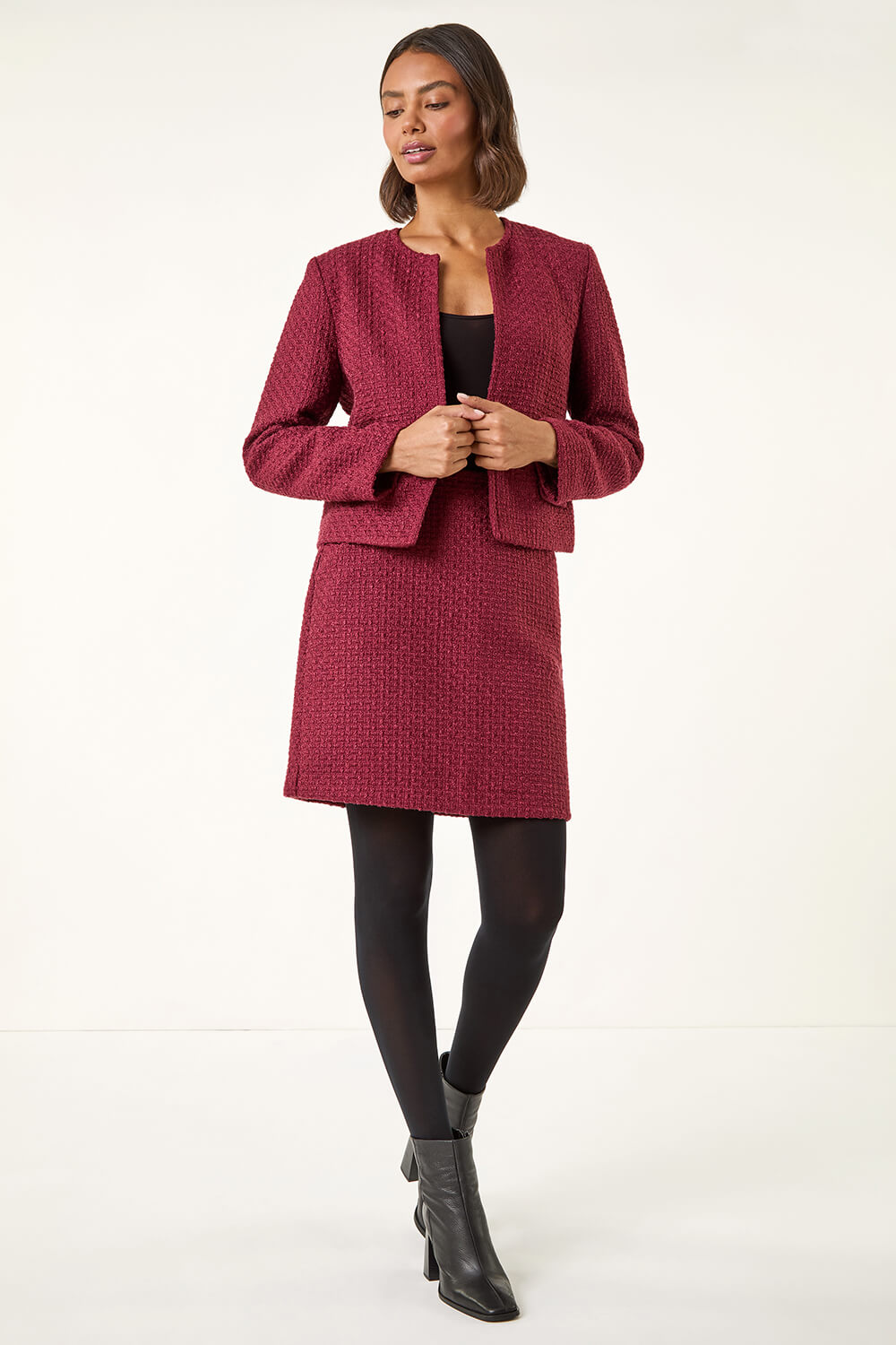 Textured Edge To Edge Jacket, Image 1 of 5