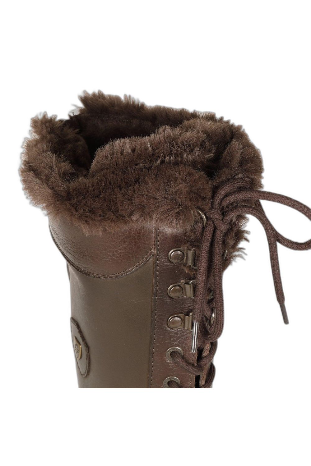 Brown Nola Leather Lace Up Standard Country Boots, Image 7 of 8