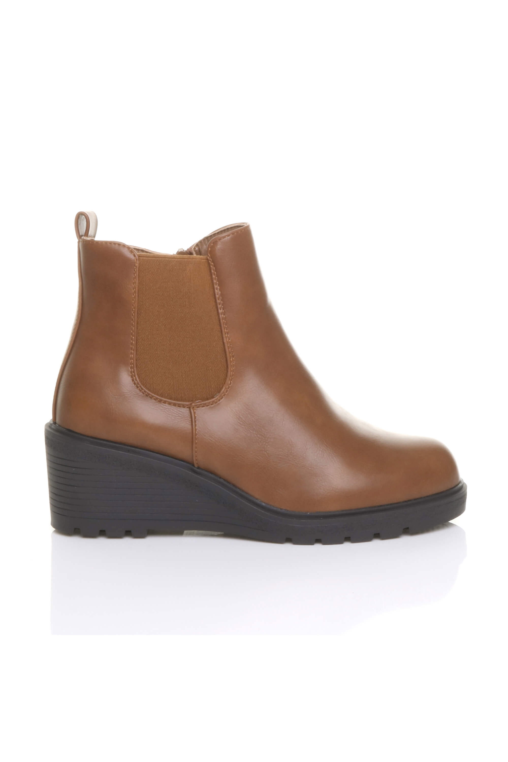 Camel AJVANI Camel High Wedge Heel Ankle Chelsea Boots, Image 5 of 6