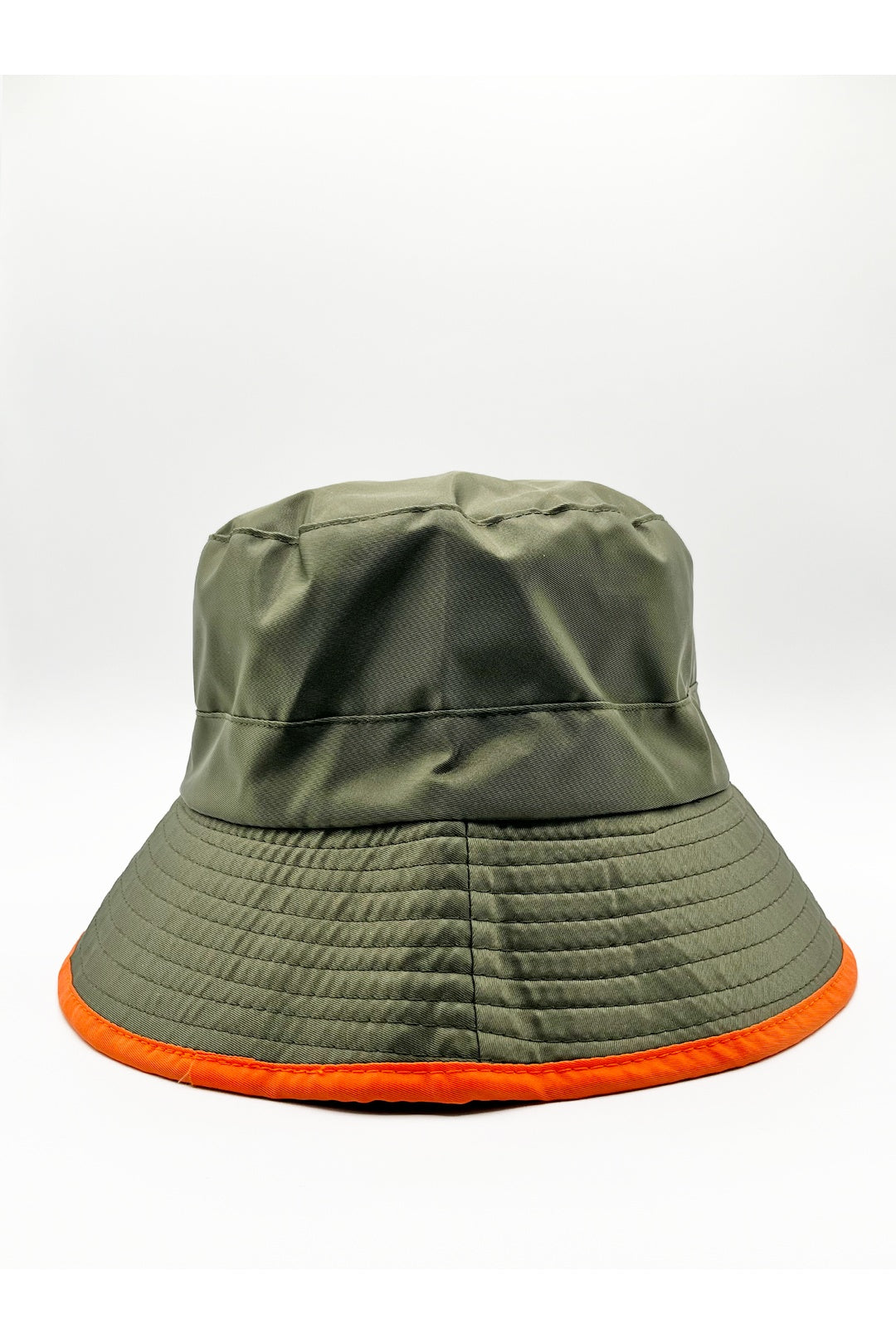 Green Nylon Bucket Hat With Contrast Trim And Drawstring In Moss, Image 3 of 4