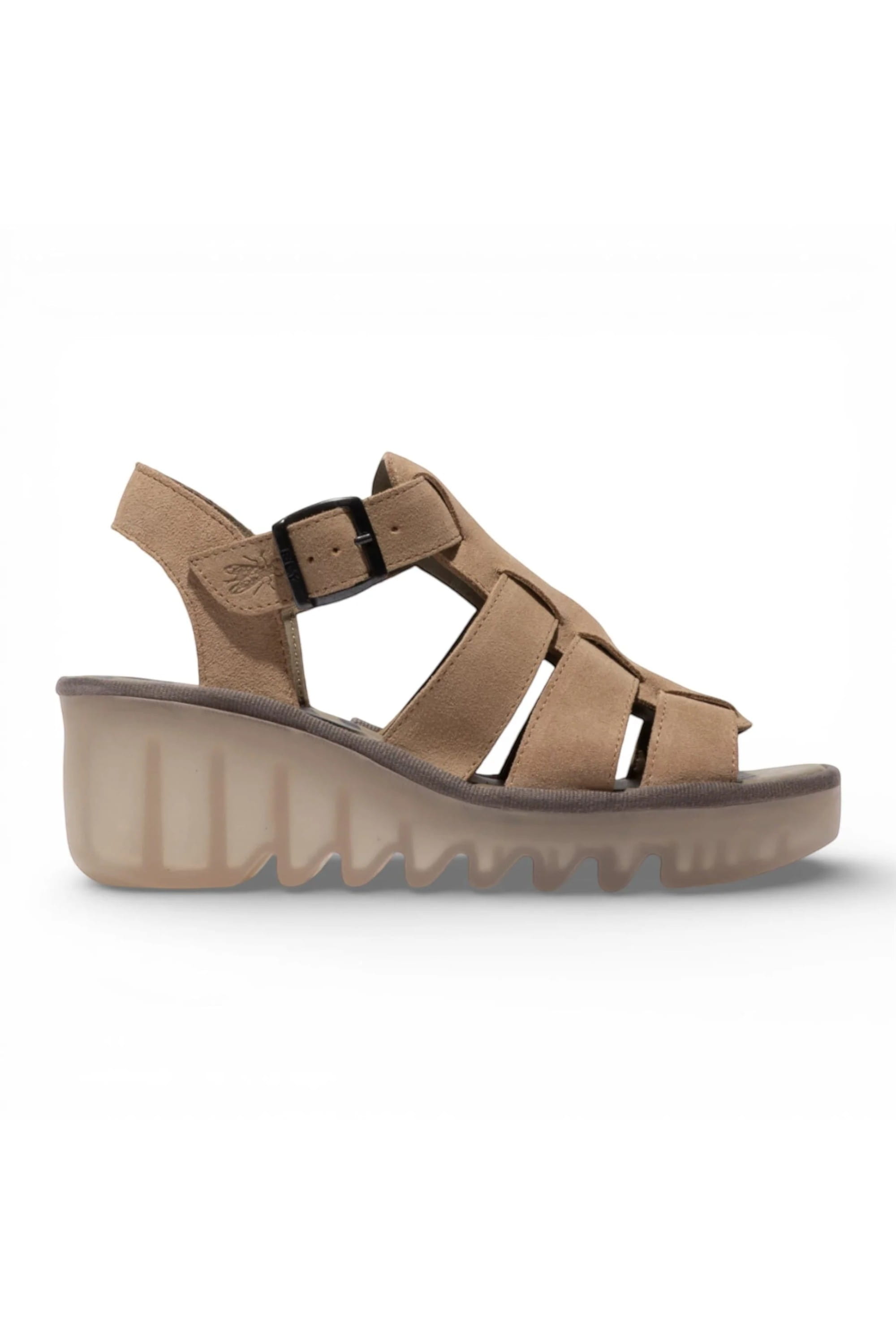 Grey Womens Leather Wedge Sandals BAIC621FLY, Image 1 of 5