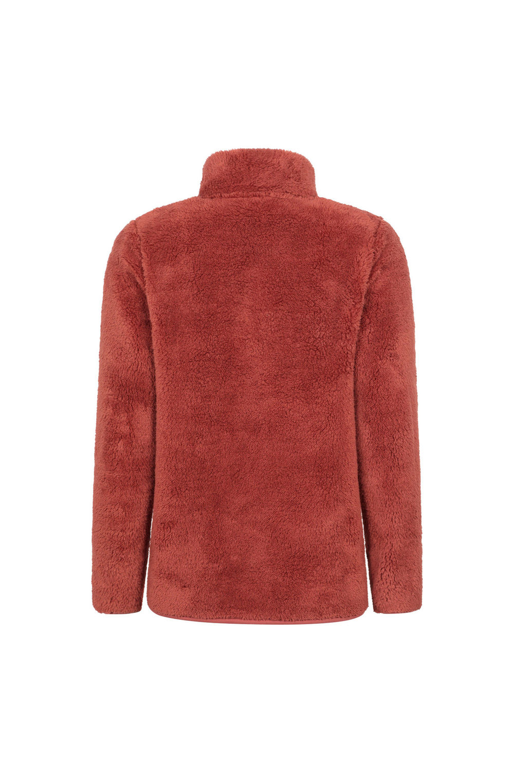 Dark Orange Teddy Fleece Quarter Zip Fleece Top, Image 3 of 5