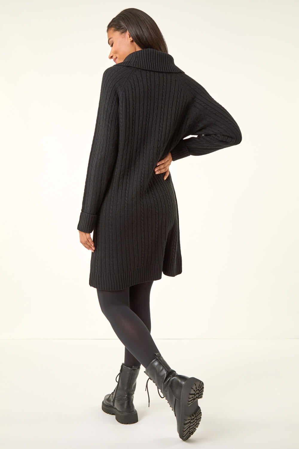 ribbed knit pencil dress Taupe Ribbed V Neck Midi Dress main image 0