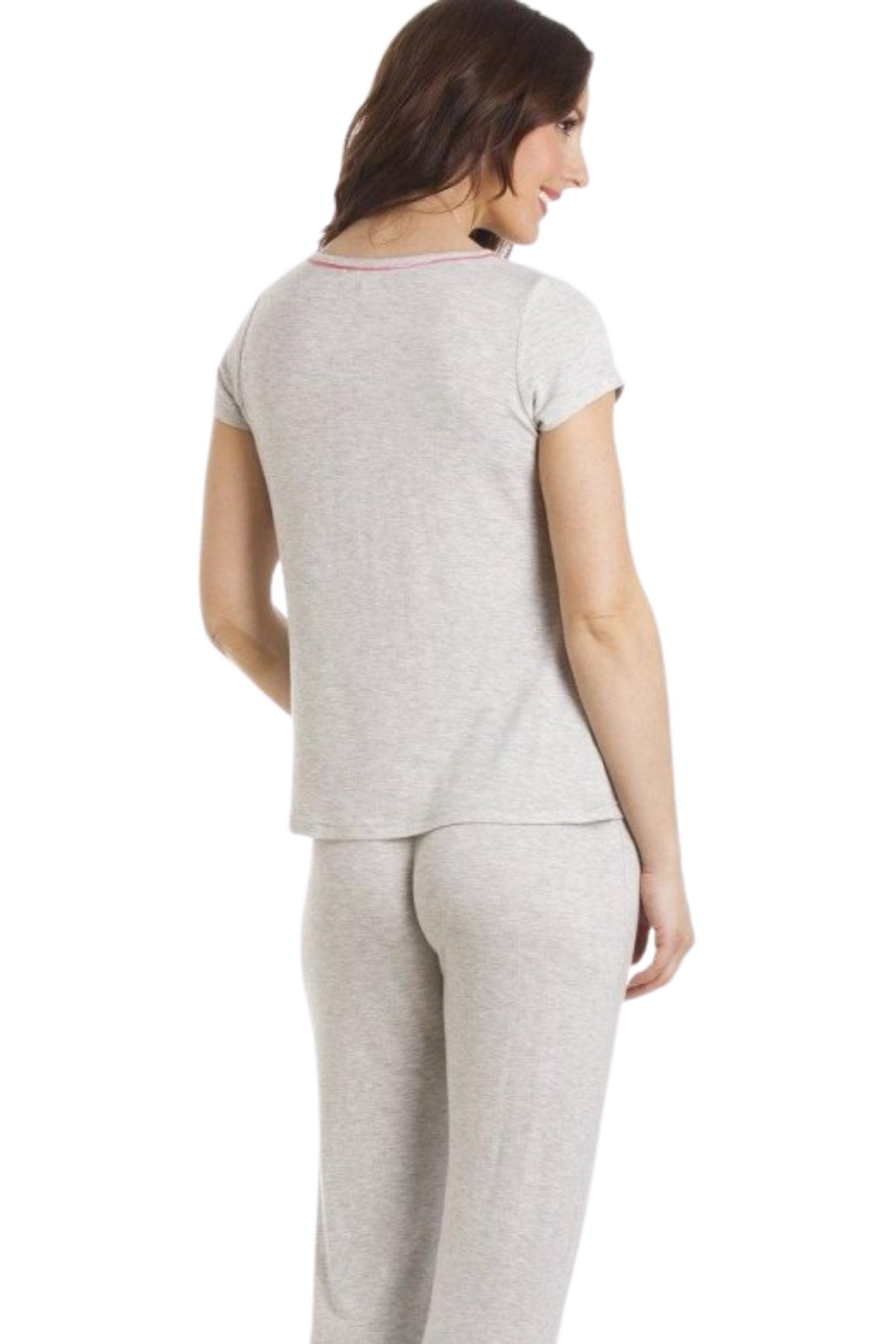 Grey Camille Lingerie Grey Zebra Motif Pyjama Set, Image 3 of 5