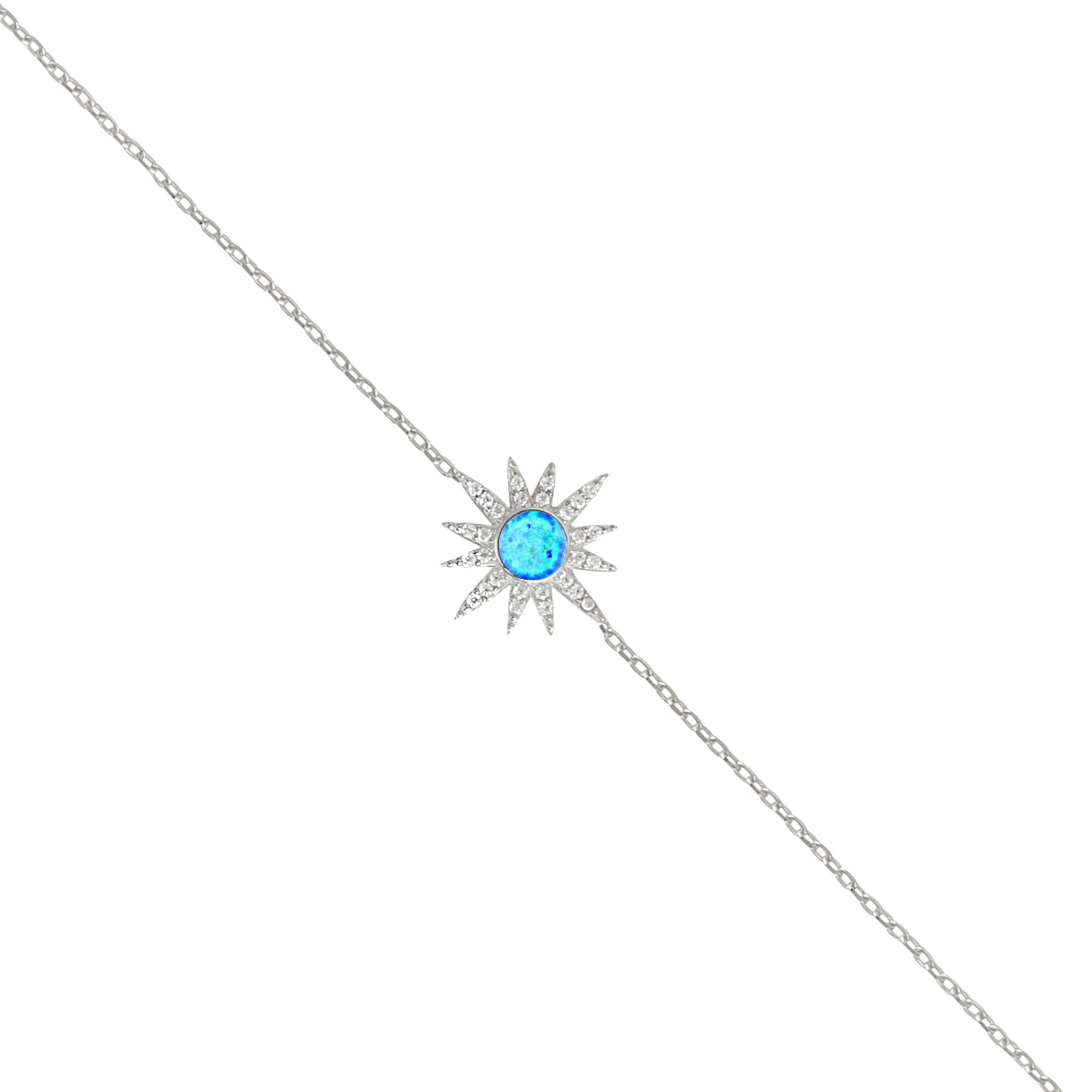 Silver Blue Opal Sun Sterling Silver Bracelet, Image 1 of 4