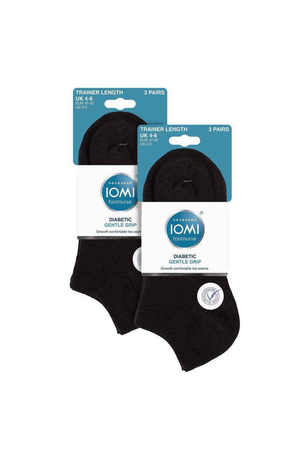 Black 6 Pack Trainer Ankle Socks, Image 2 of 3