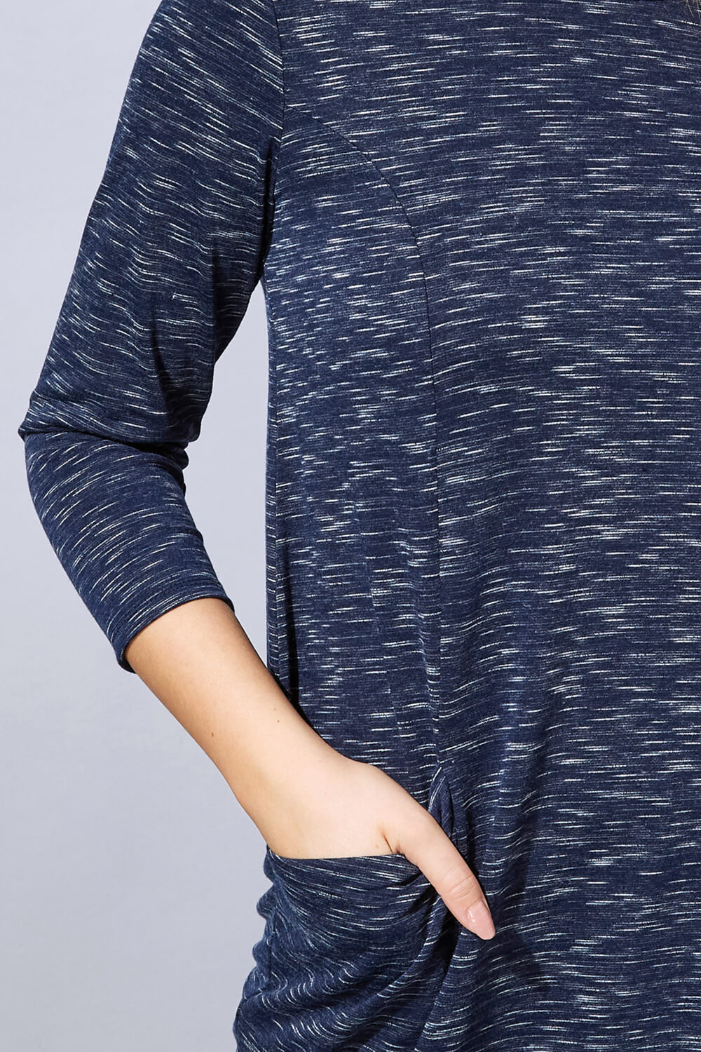 Navy Pocket Tunic Dress, Image 5 of 4