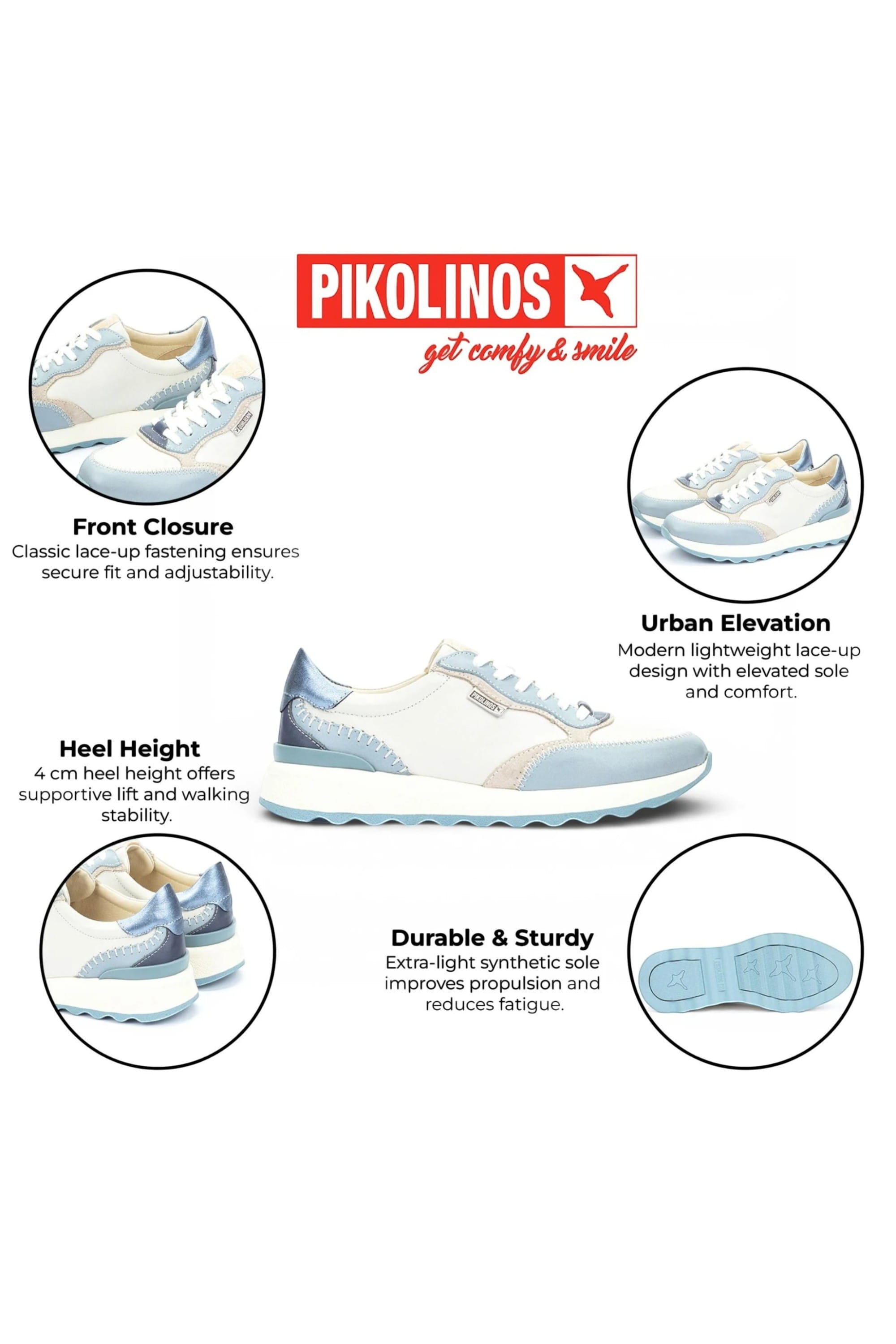 Blue Womens Casual Sneaker Trainers W1M6625C3, Image 3 of 8
