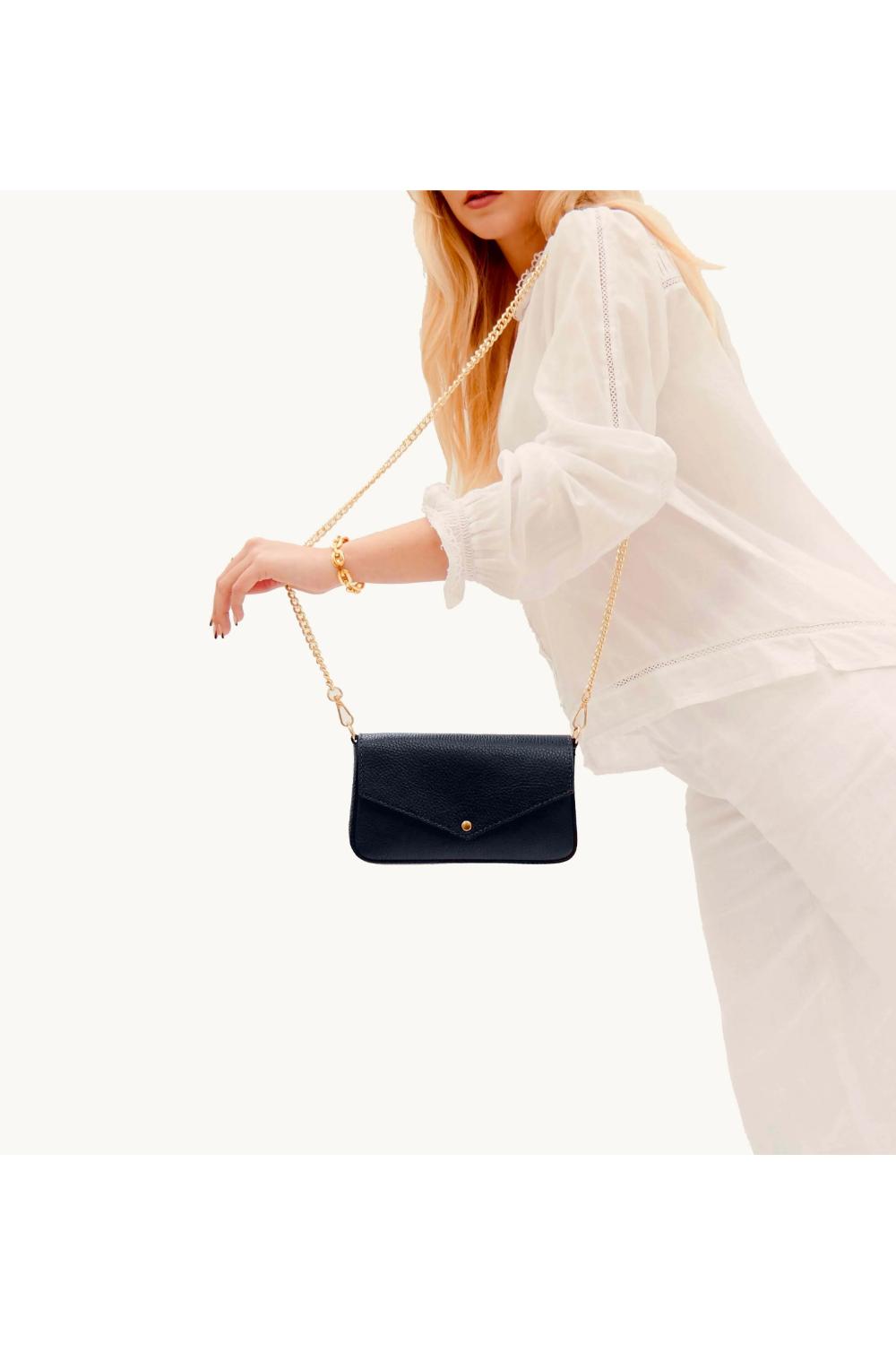 Blue The Munro Navy Leather Shoulder Bag, Image 2 of 6