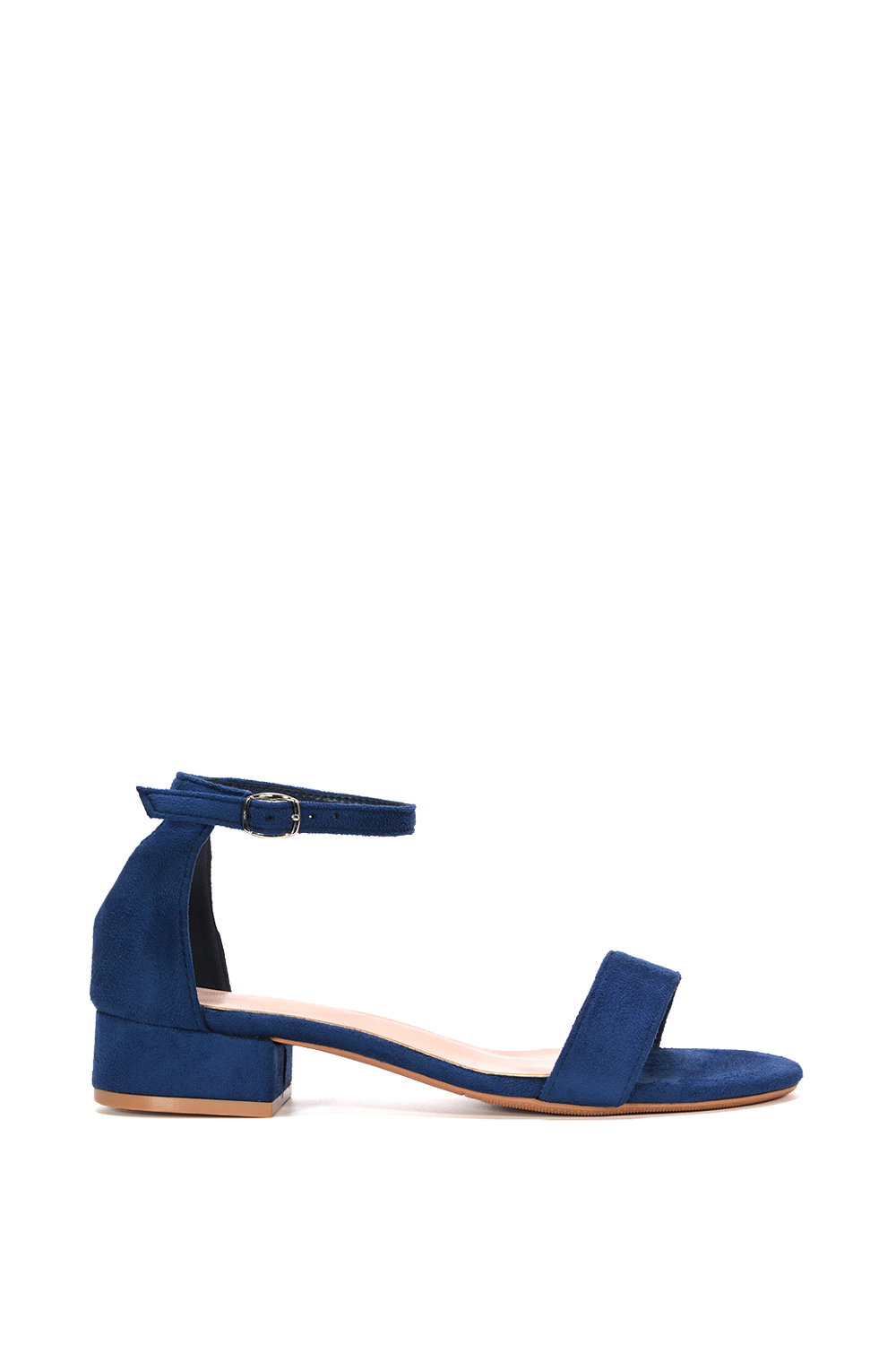 Black 'Tate' Low Block Heel Sandals With Ankle Strap