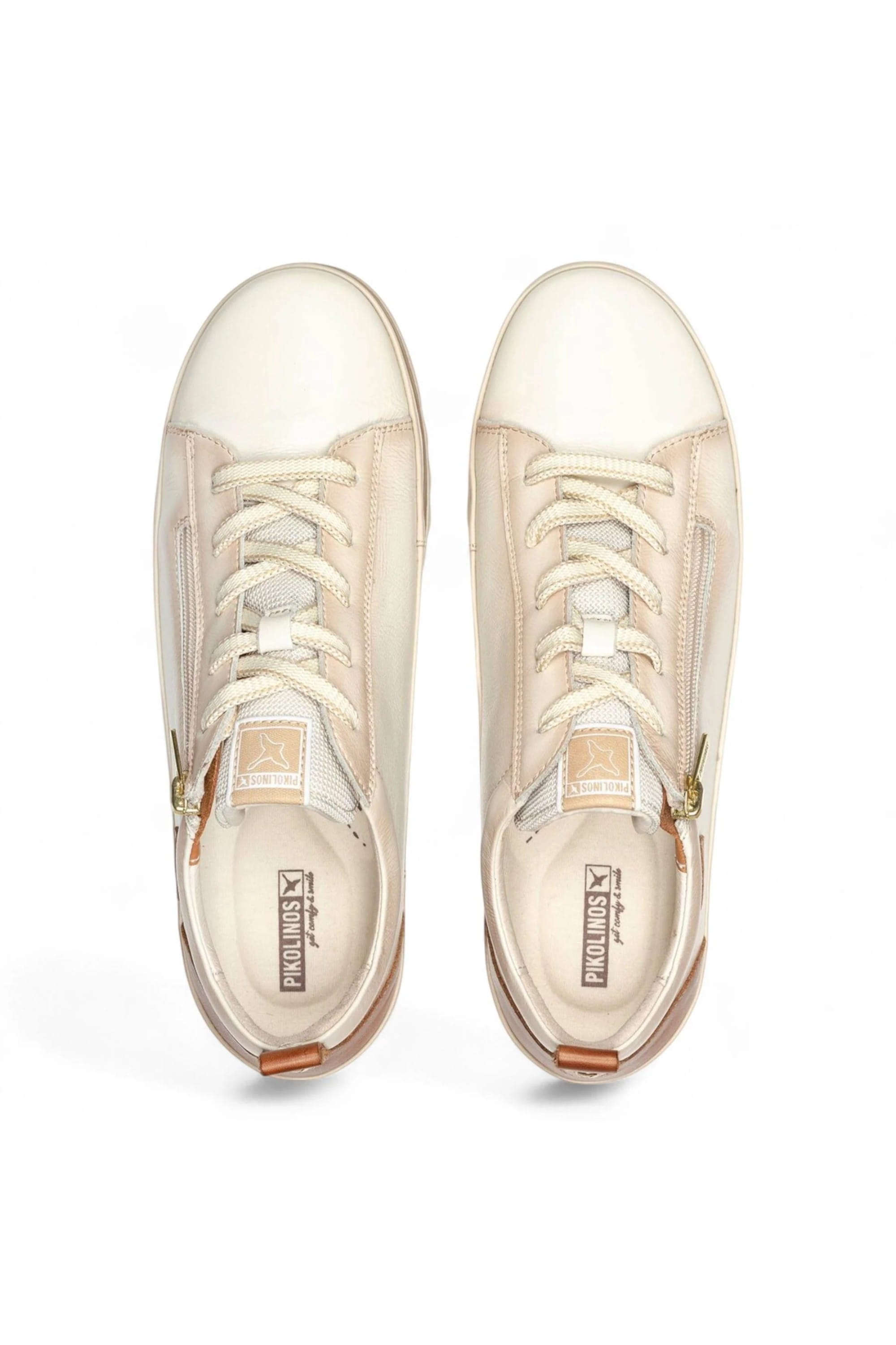 White Womens Laces Zipper Trainers -W3W-6979C1, Image 5 of 8