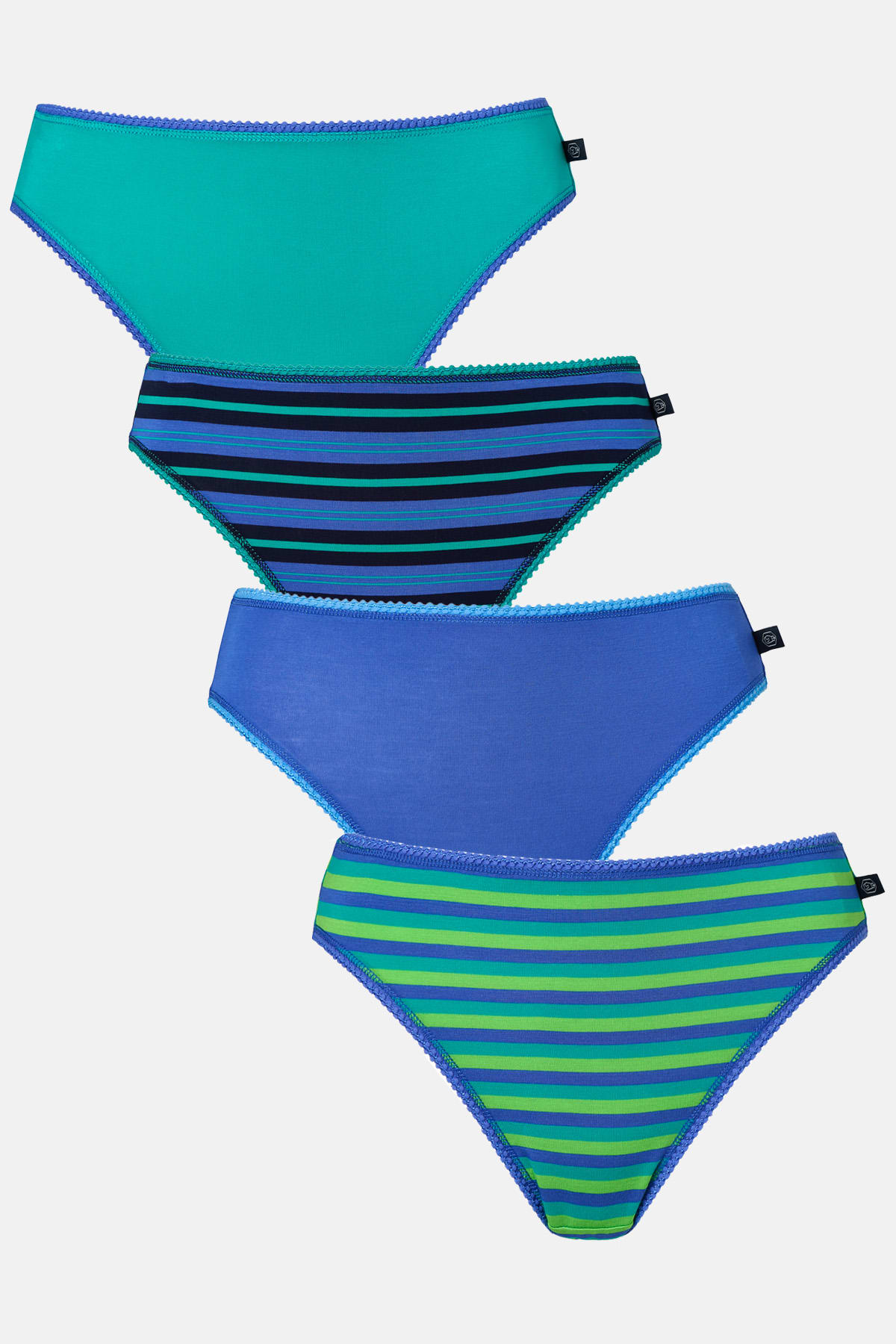 Multi Pack Of Four "Perfect Day" Bamboo High Leg Knickers