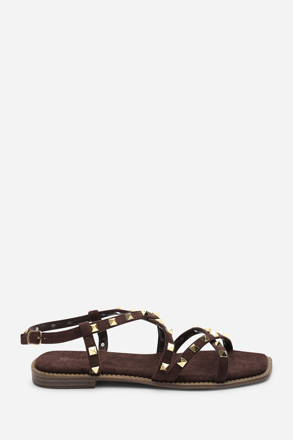 Dark Brown 'Montana' Gladiator Sandal With Stud Detail, Image 2 of 6