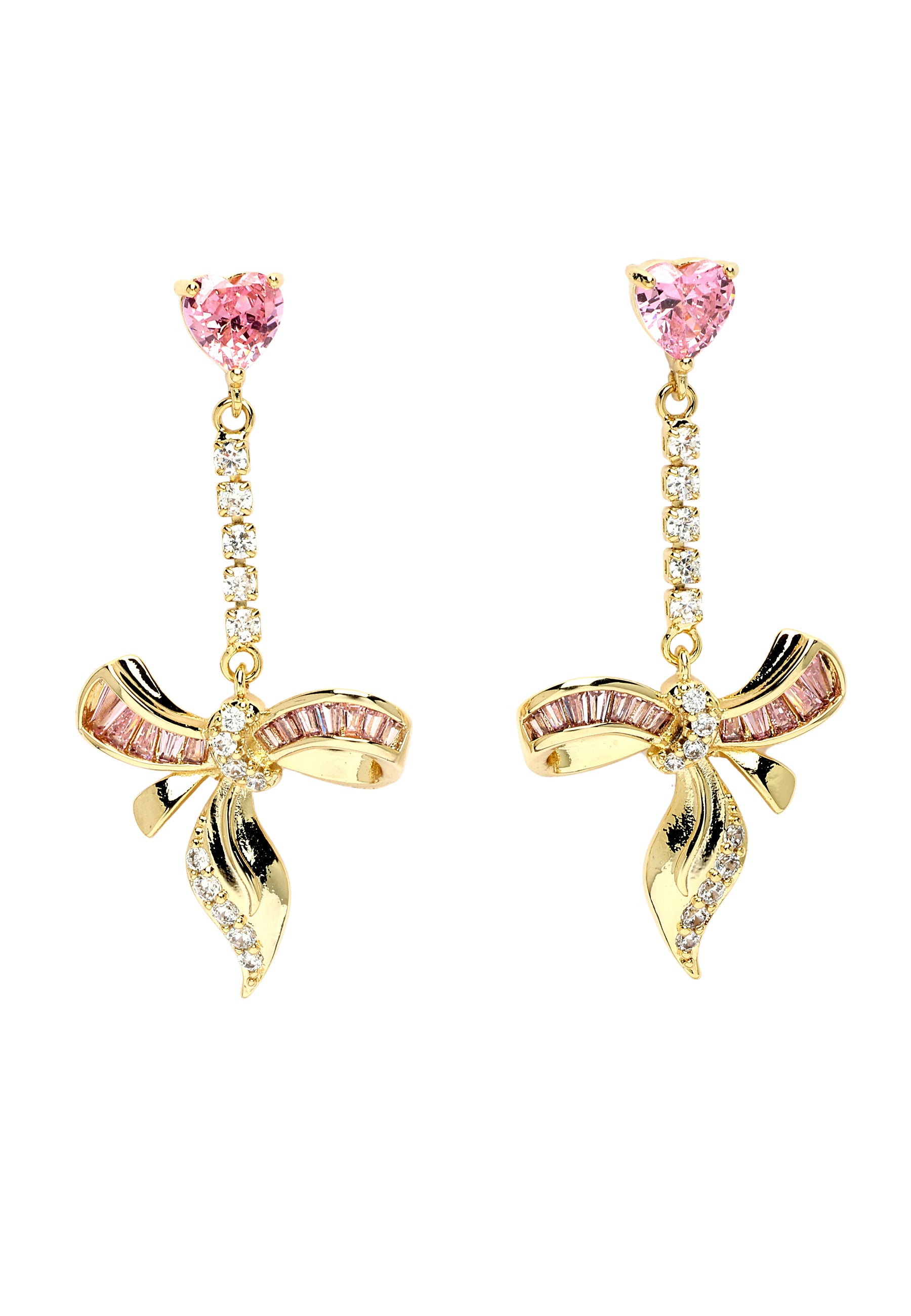 Pink Diva Elegant Bow Drop Earrings