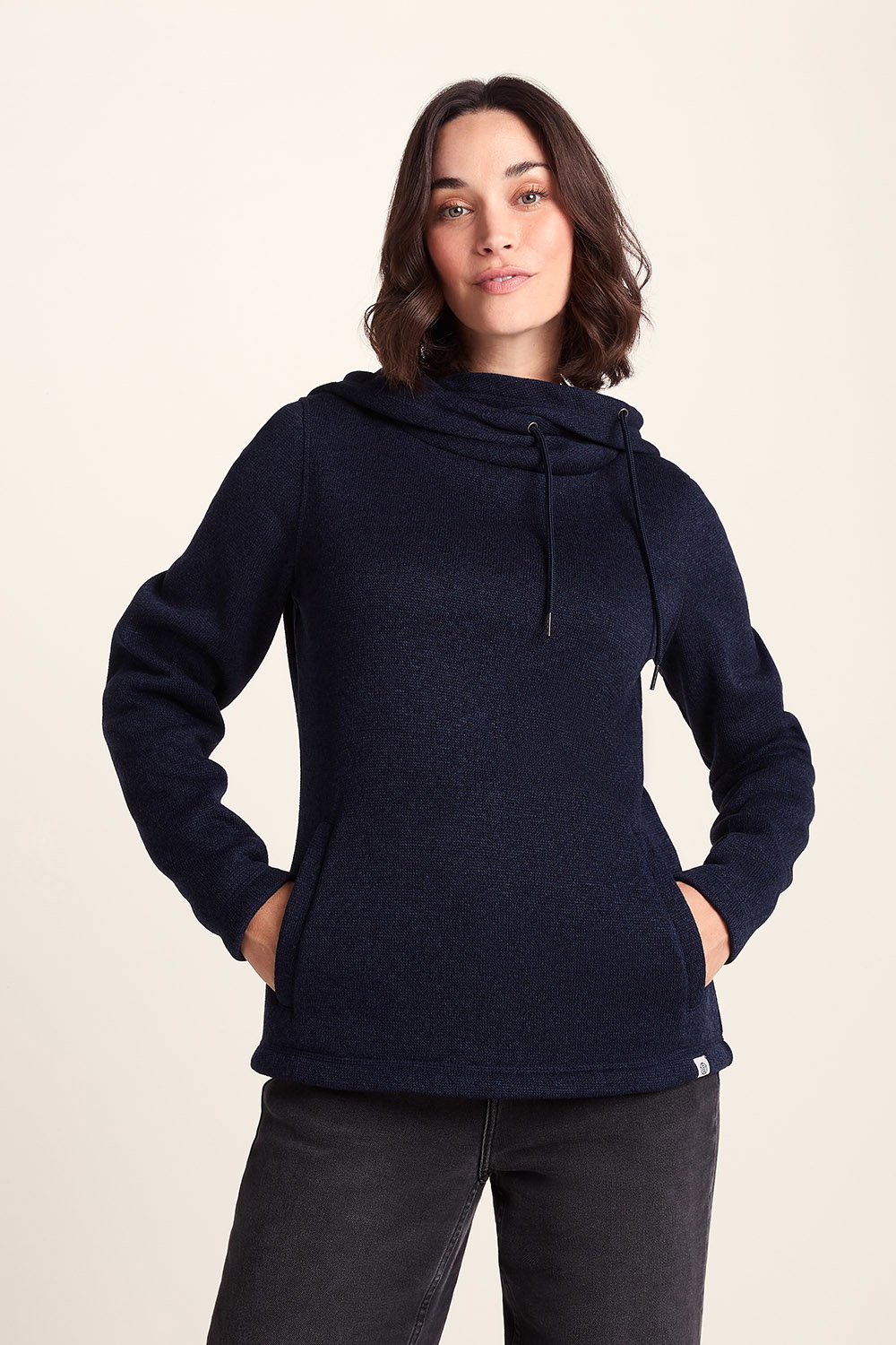 Navy Blue Acer Oversized Supersoft Fleece Hoody, Image 1 of 6