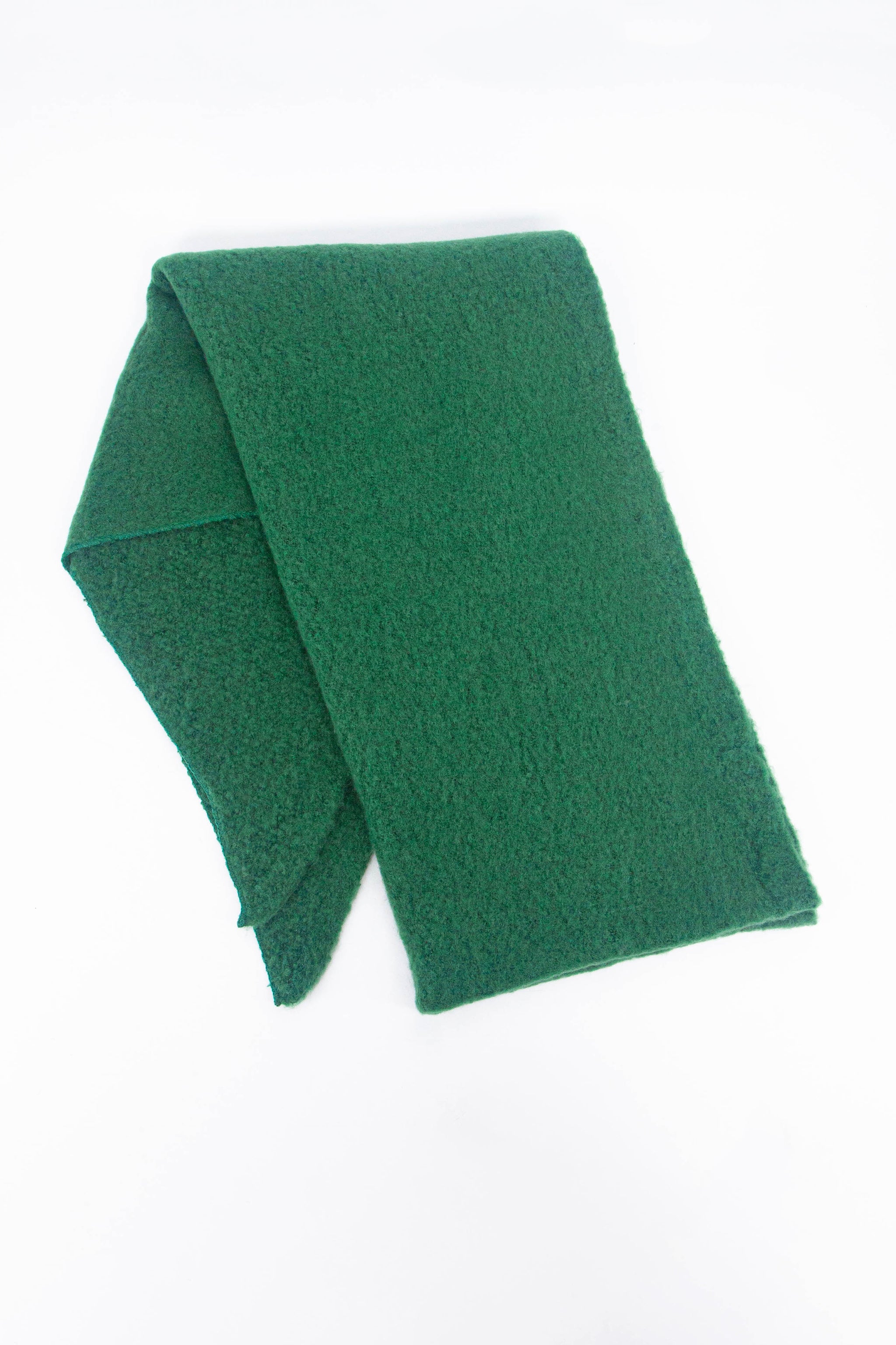 Green Plain Heavyweight Asymmetric Winter Scarf, Image 2 of 4