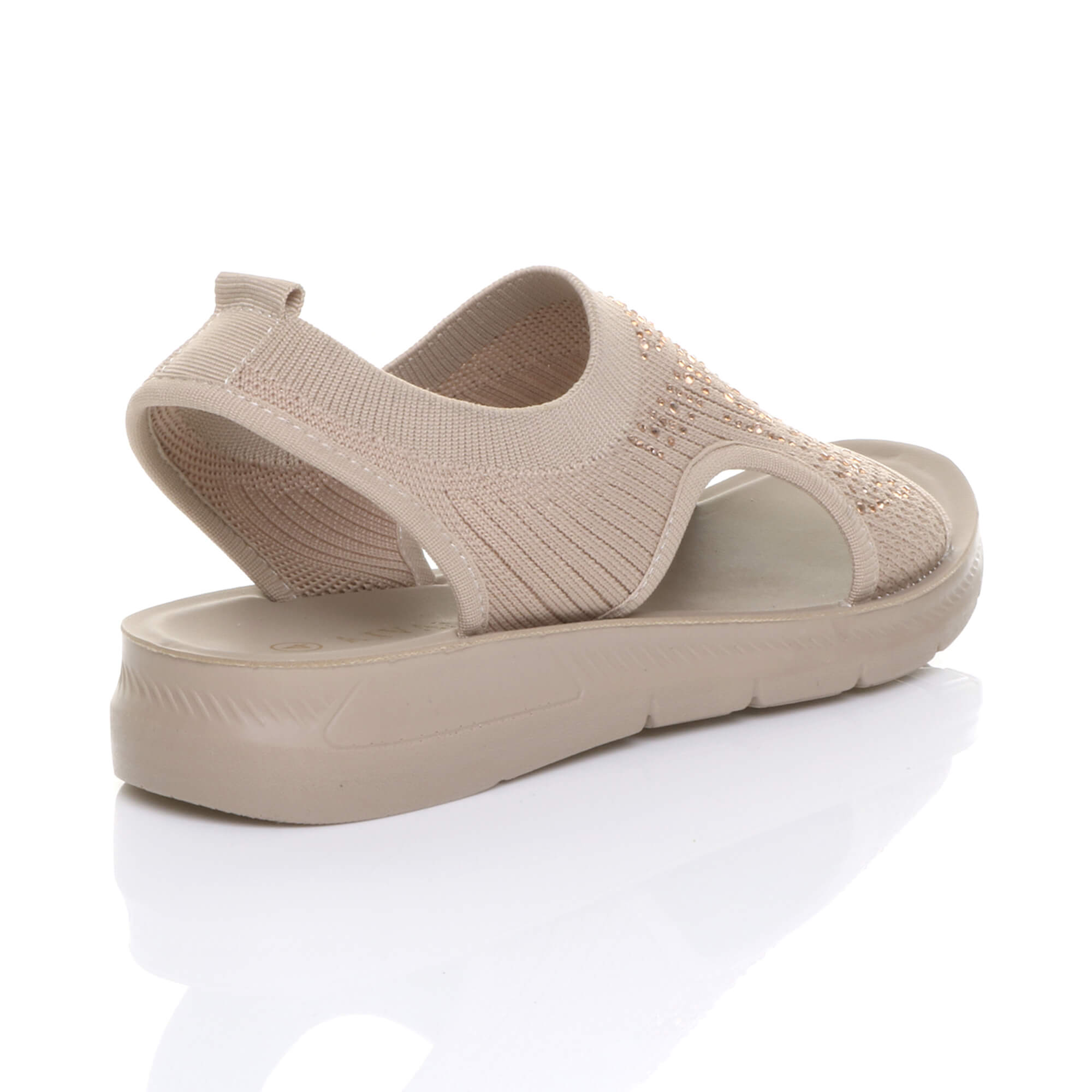Rose Gold AJVANI Rose Gold Slingback Diamante Summer Holiday Comfort Sandals, Image 4 of 5