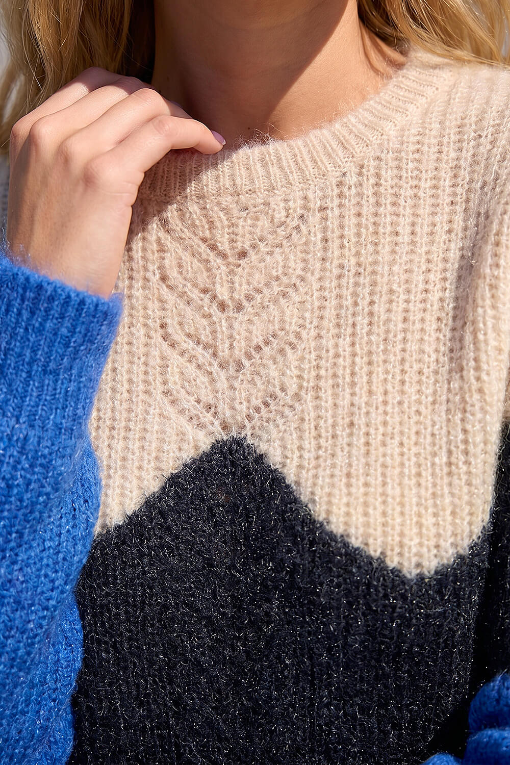 Blue Fluffy Sparkle Knit Jumper, Image 5 of 4