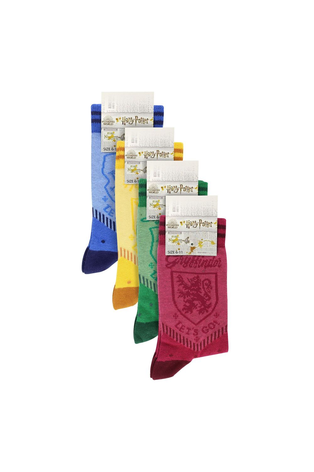 Multi 4 Pack Novelty Harry Potter Houses Socks, Image 2 of 4
