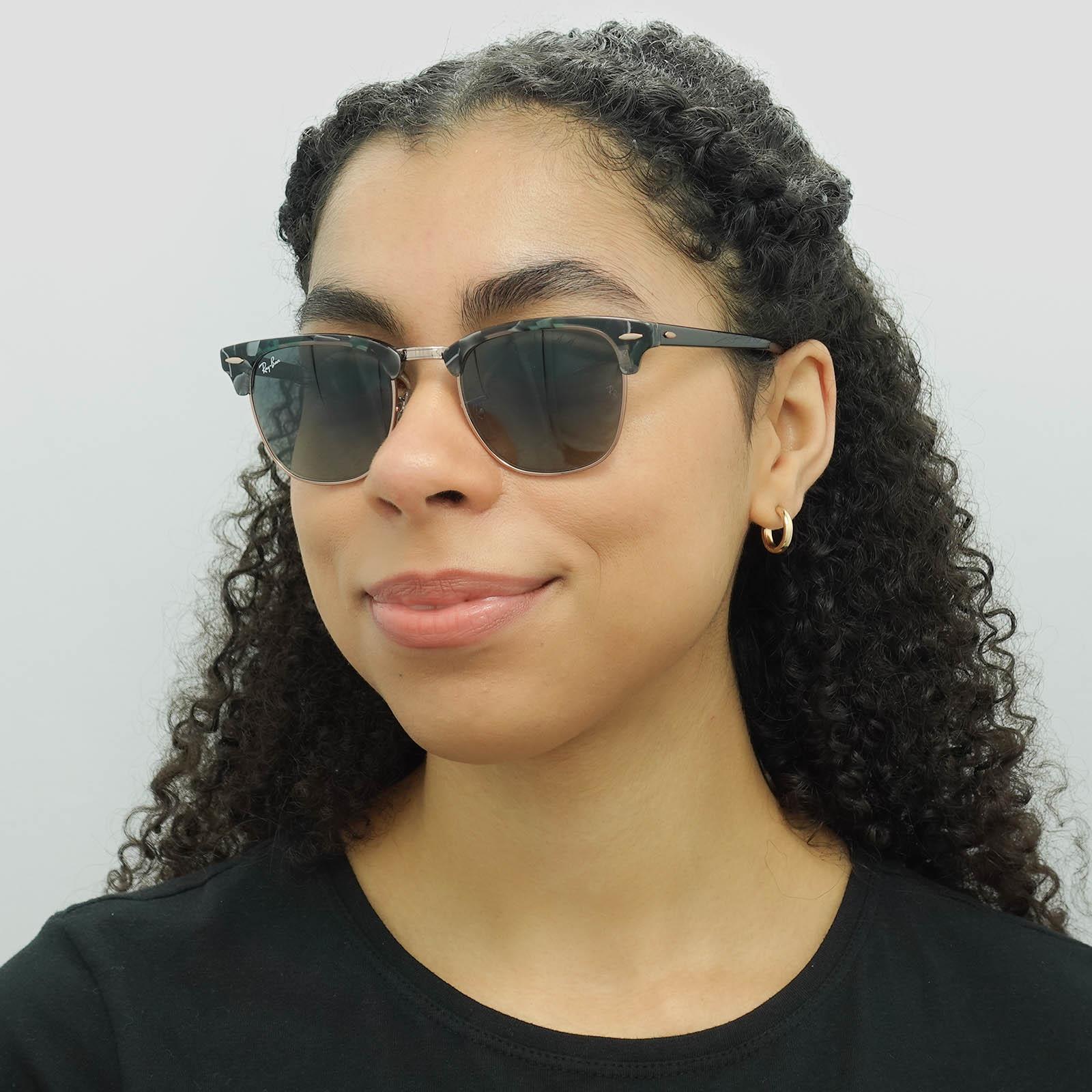 Grey Round Spotted Grey Green Dark Grey Gradient Sunglasses, Image 5 of 6
