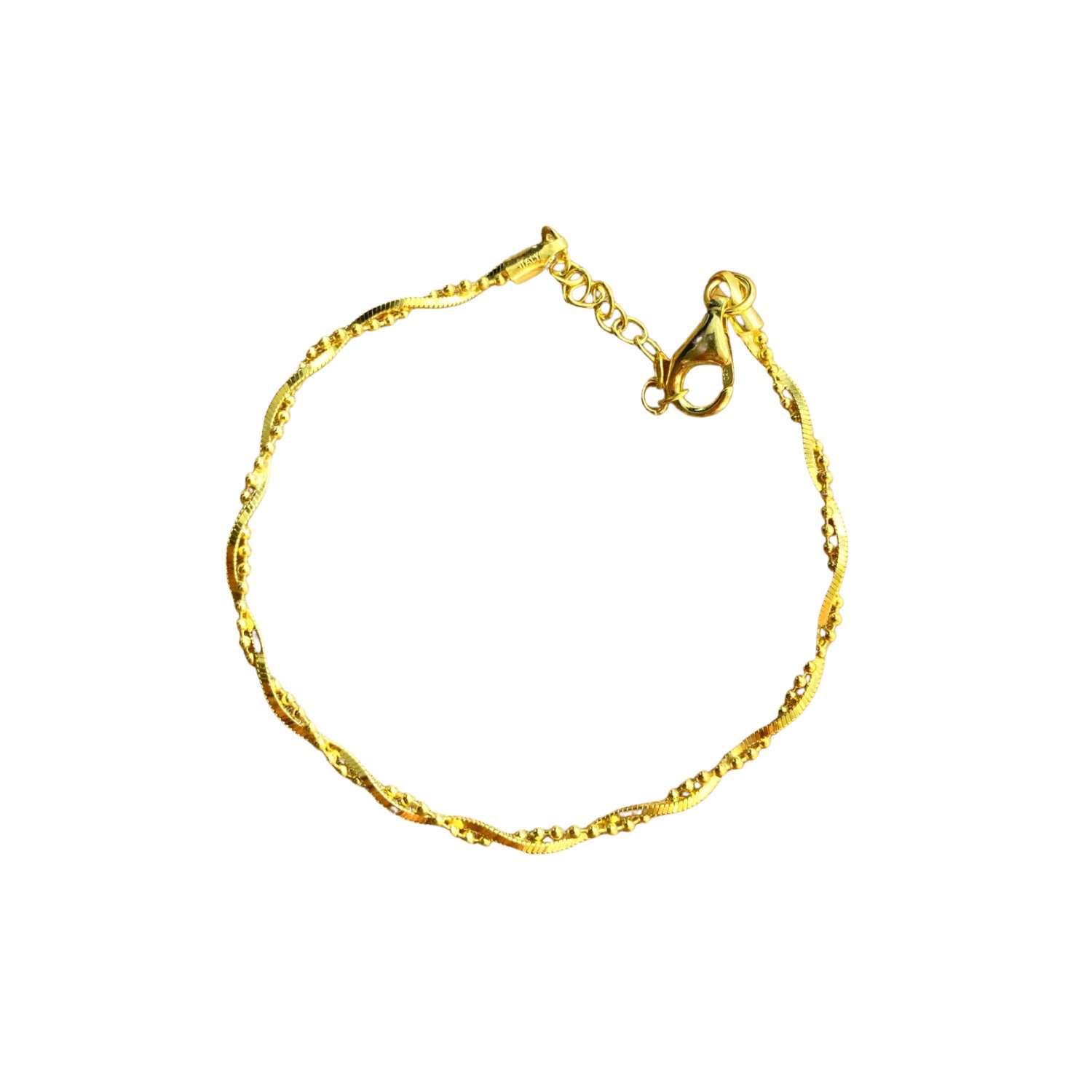 Gold Spero Gold Bead Chain Twisted Sterling Silver Bracelet, Image 1 of 5