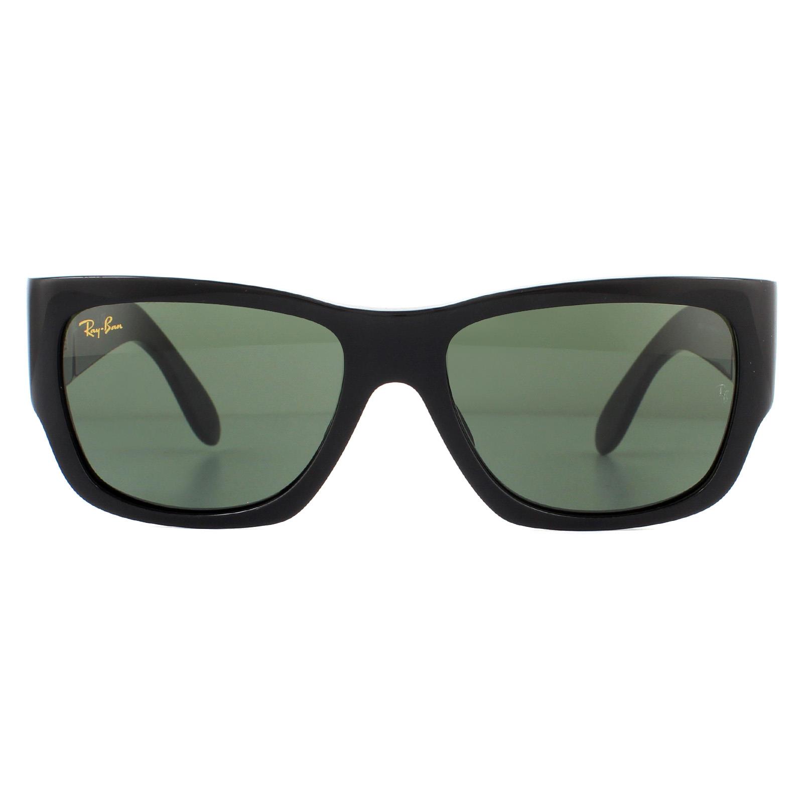 Square Shiny Black Green G-15 Nomad RB2187 Sunglasses, Image 1 of 6