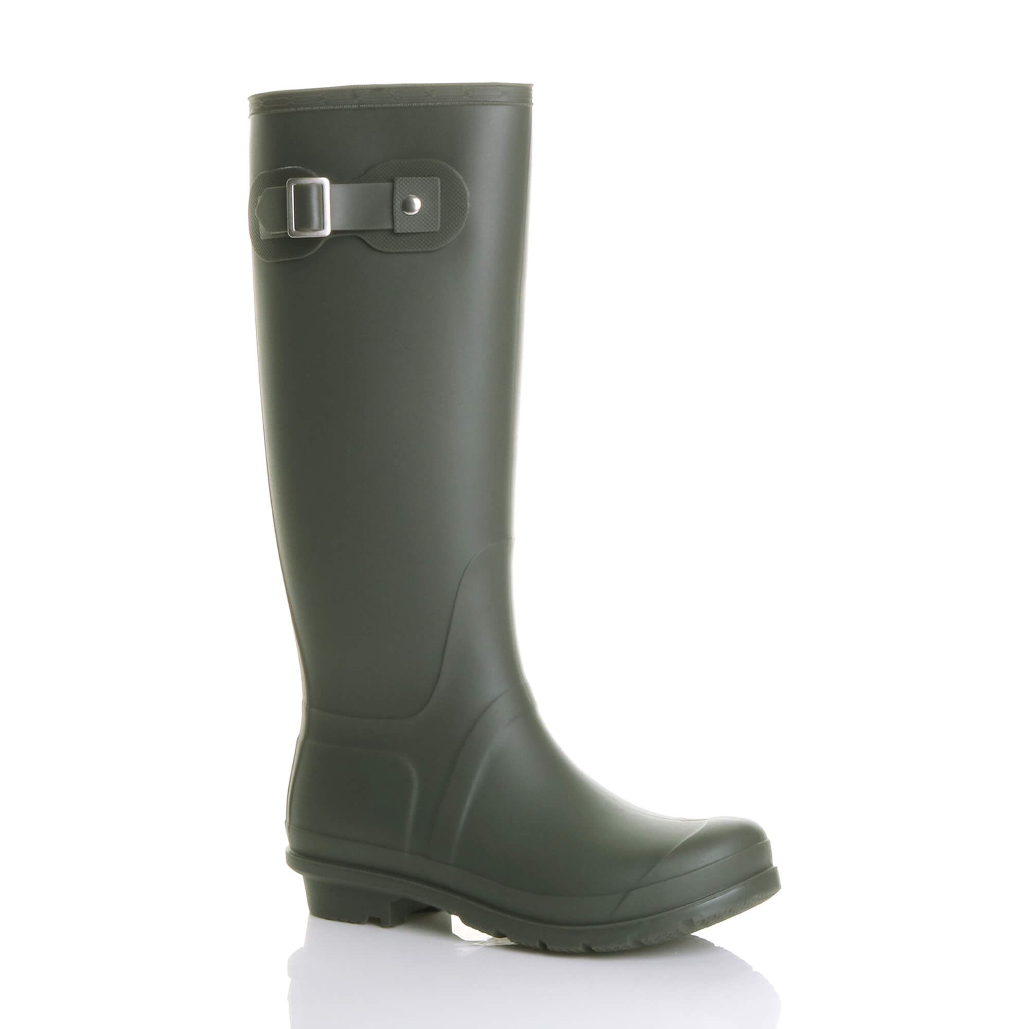 Khaki AJVANI Khaki Waterproof Wellington Boots Wellies, Image 1 of 6