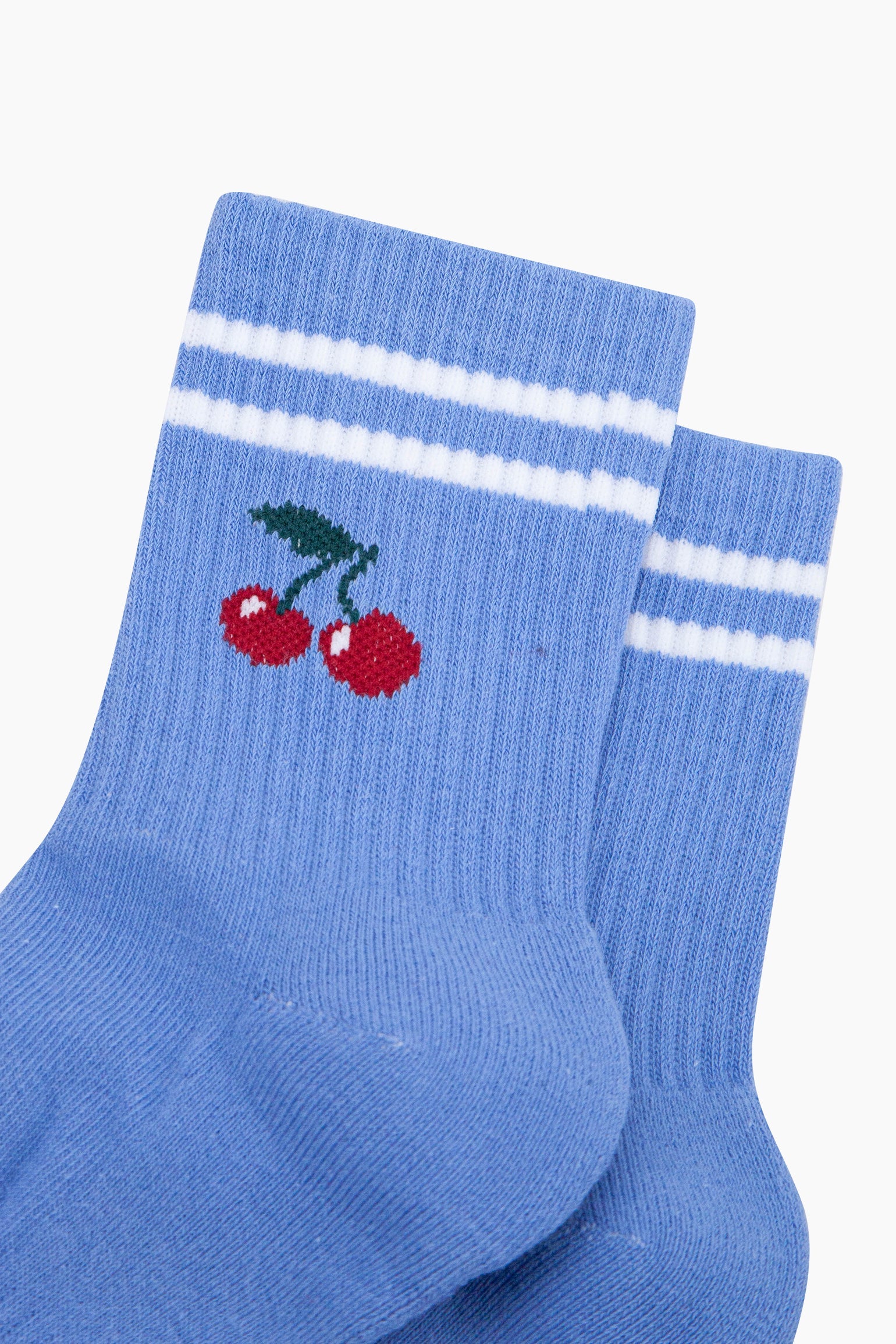 Blue Cherry Cotton Sports Socks, Image 2 of 3