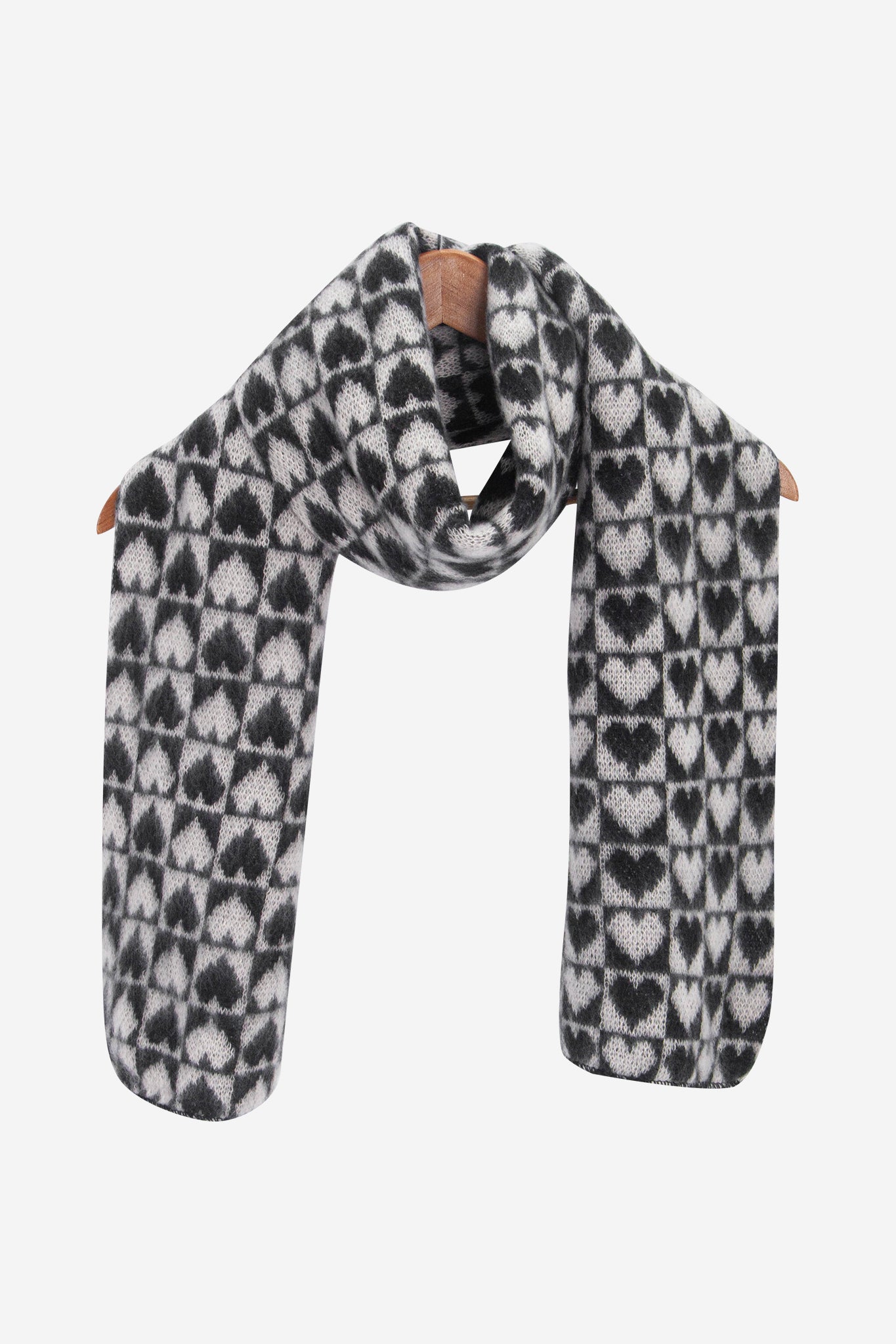 Black Heart Checkerboard Heavyweight Winter Scarf, Image 2 of 4