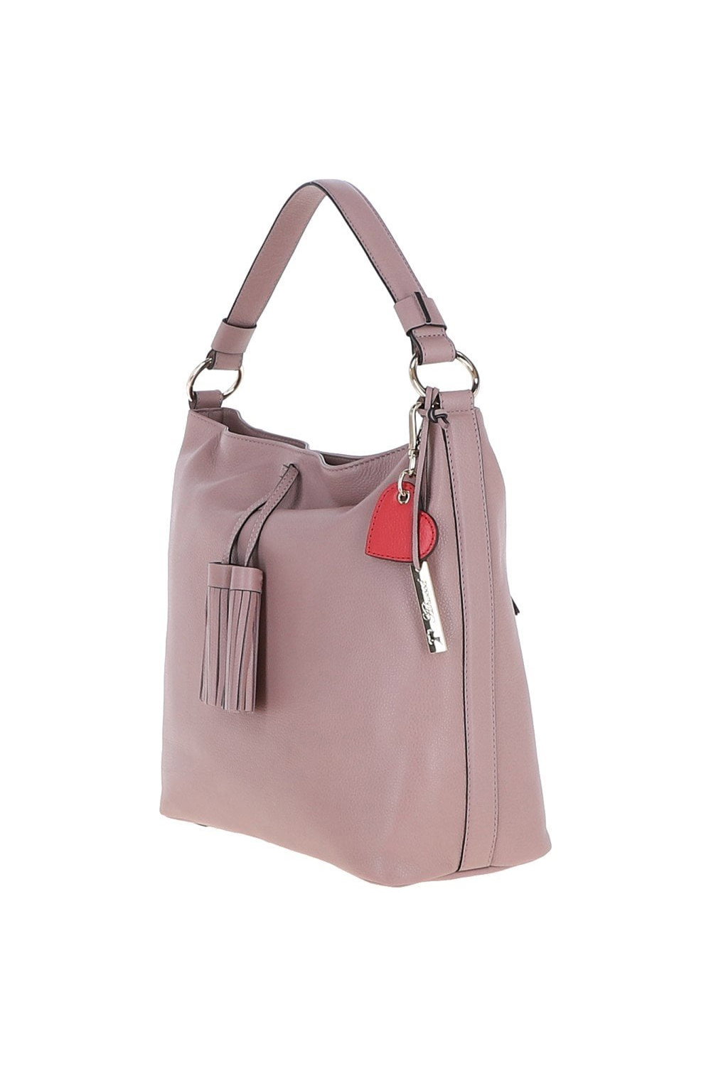 Pink 'Musette' Real Leather Hobo Bag, Image 4 of 5