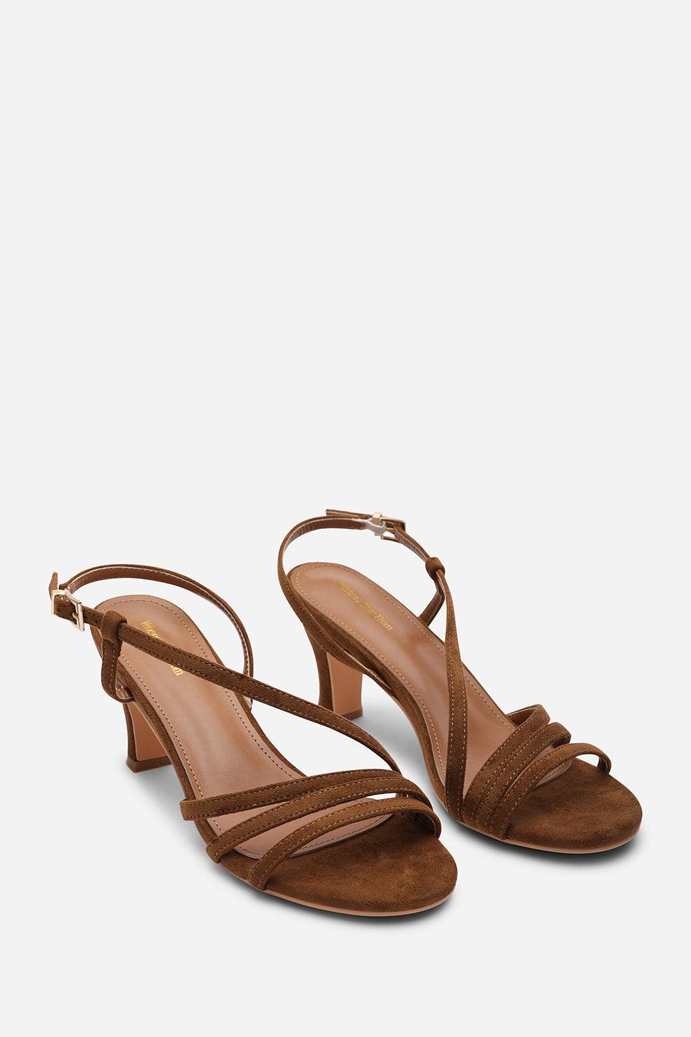 Brown Where's That From Brown 'Mykonos' Mutli Strap Slingback Low Block Heel, Image 4 of 6