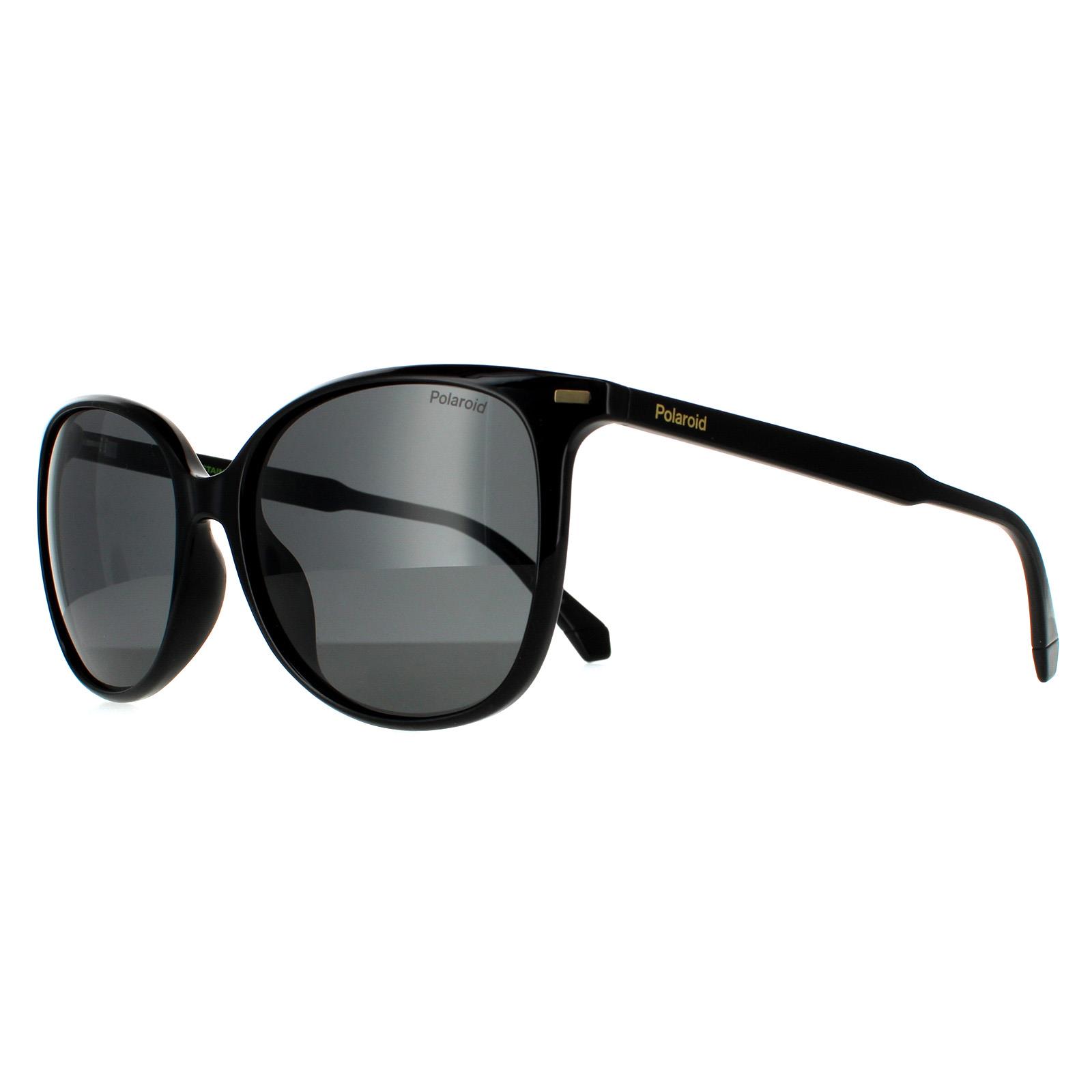 Black Cat Eye Black Grey Polarized Sunglasses, Image 2 of 4