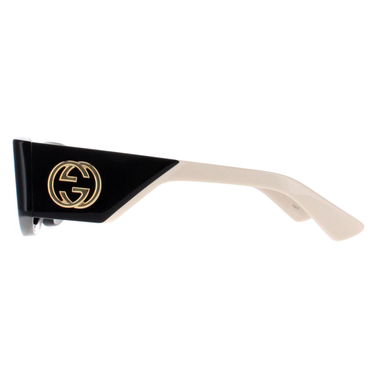 Black Gucci Black Rectangle Black with Ivory Grey GG1664S, Image 3 of 4